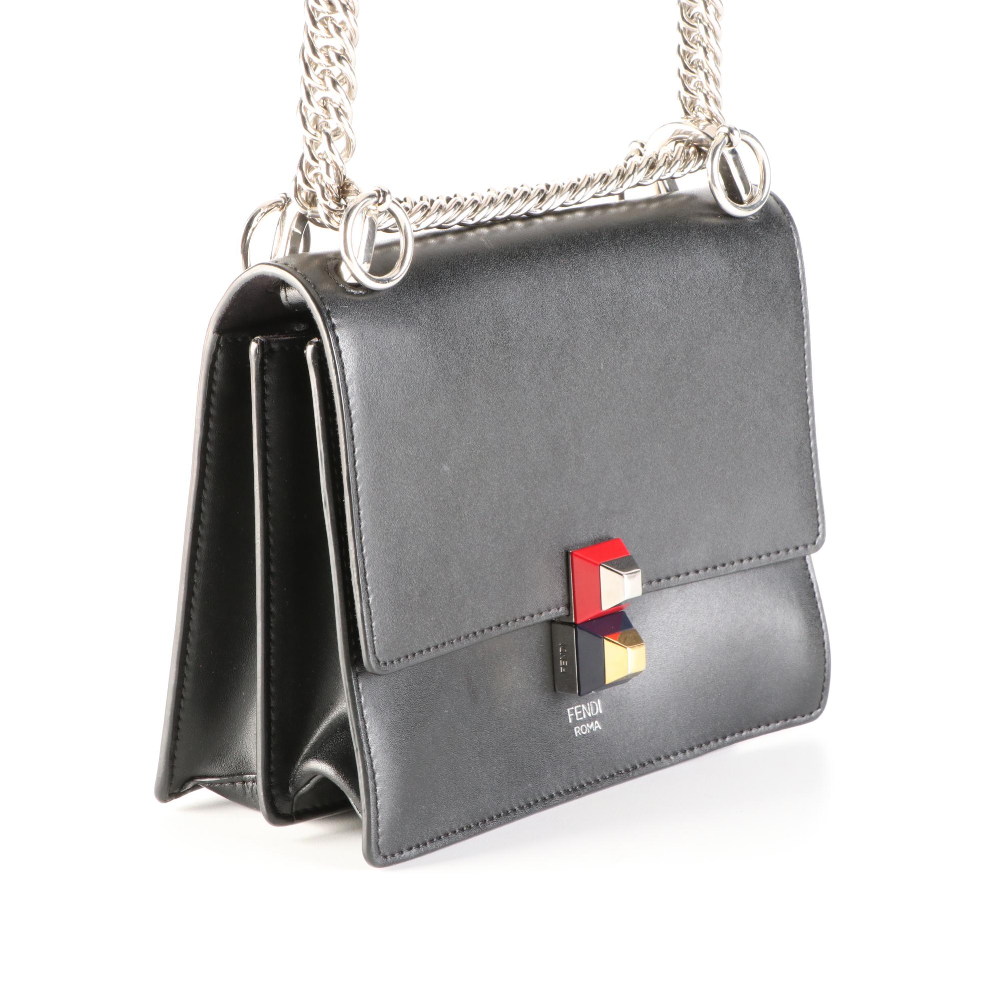 Fendi Kan I Flap Front Bag in Leather