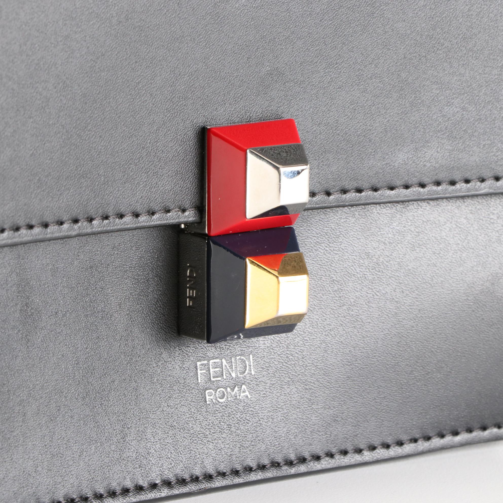 Fendi Kan I Flap Front Bag in Leather