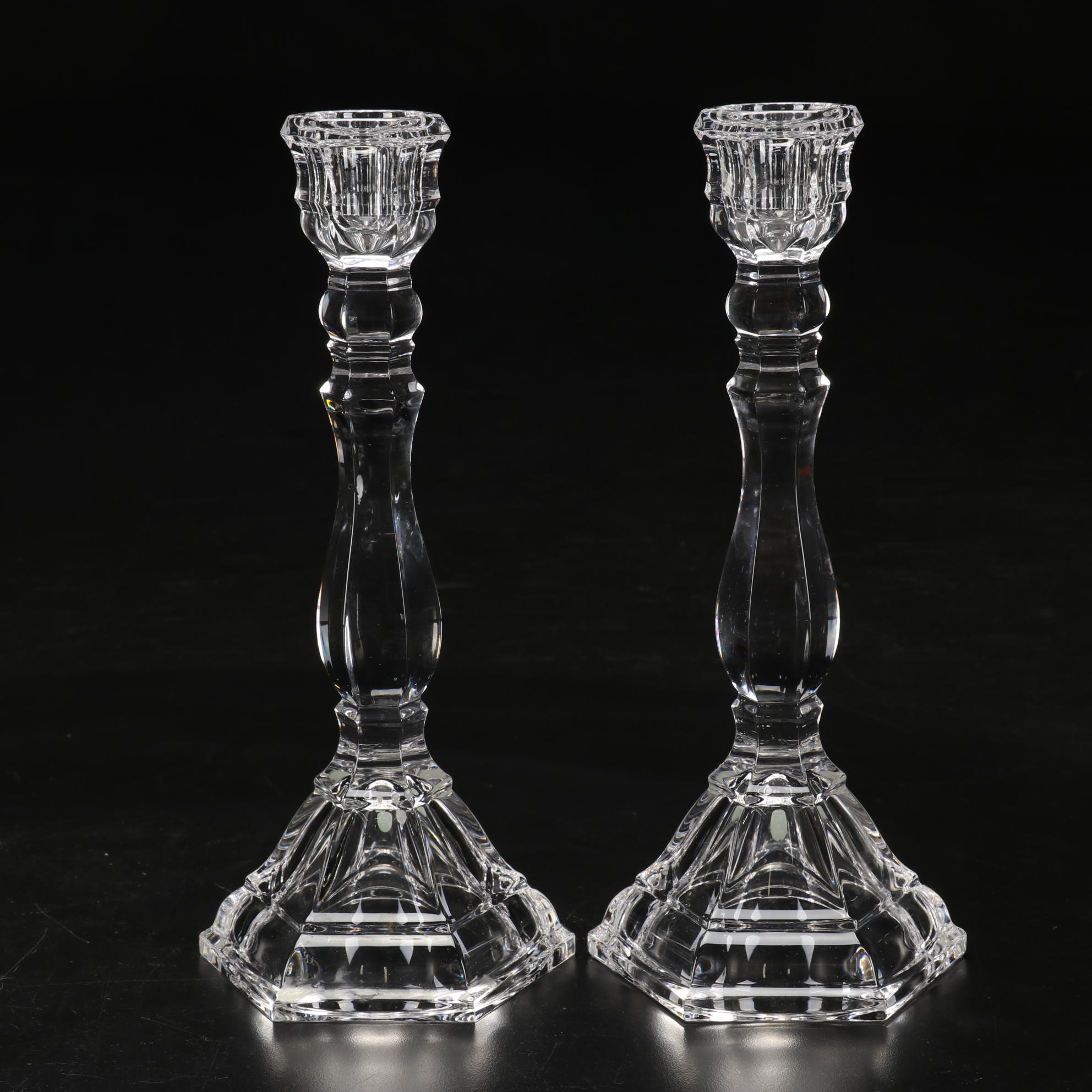 Tiffany & Co. Crystal Candlesticks and Centerpiece Bowl