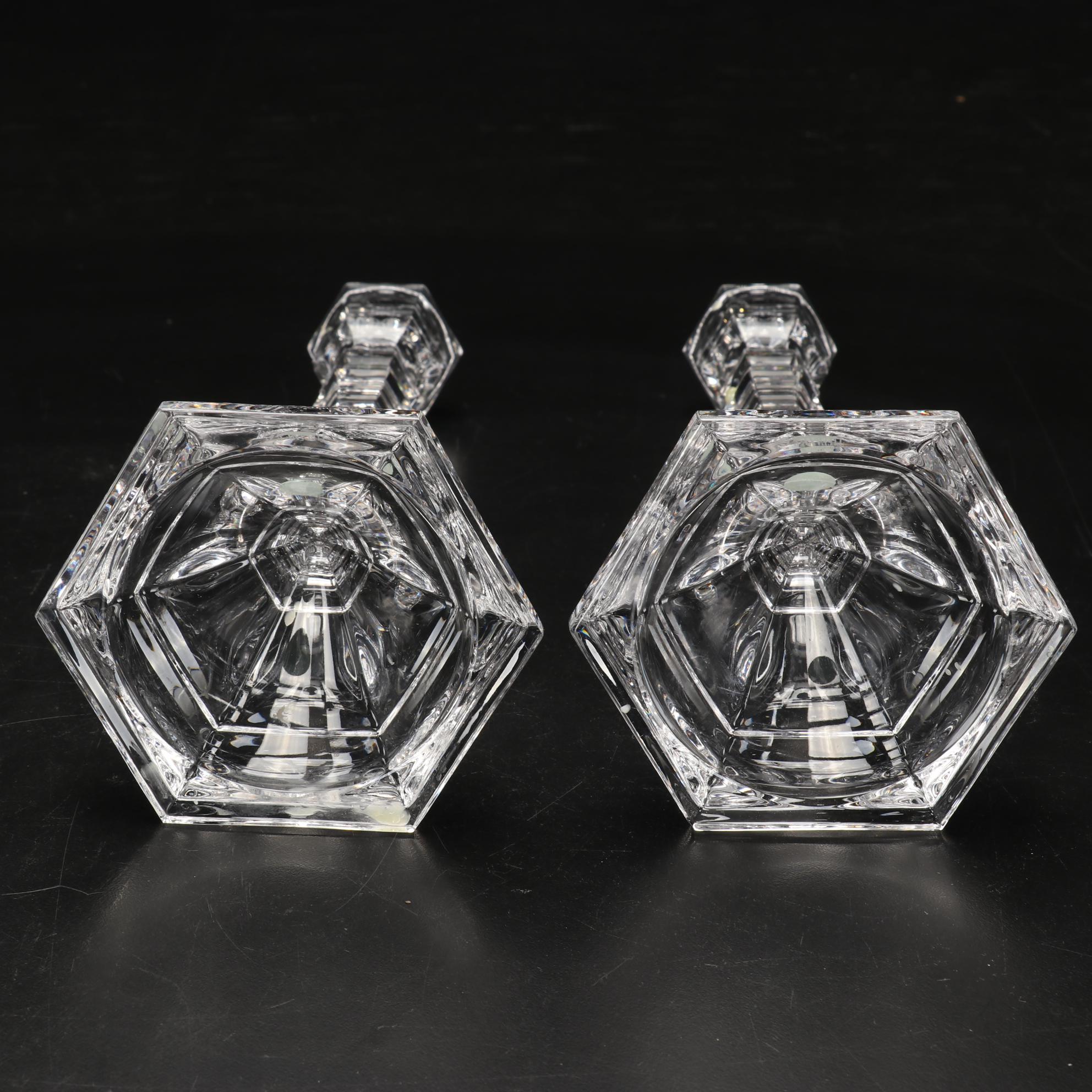 Tiffany & Co. Crystal Candlesticks and Centerpiece Bowl
