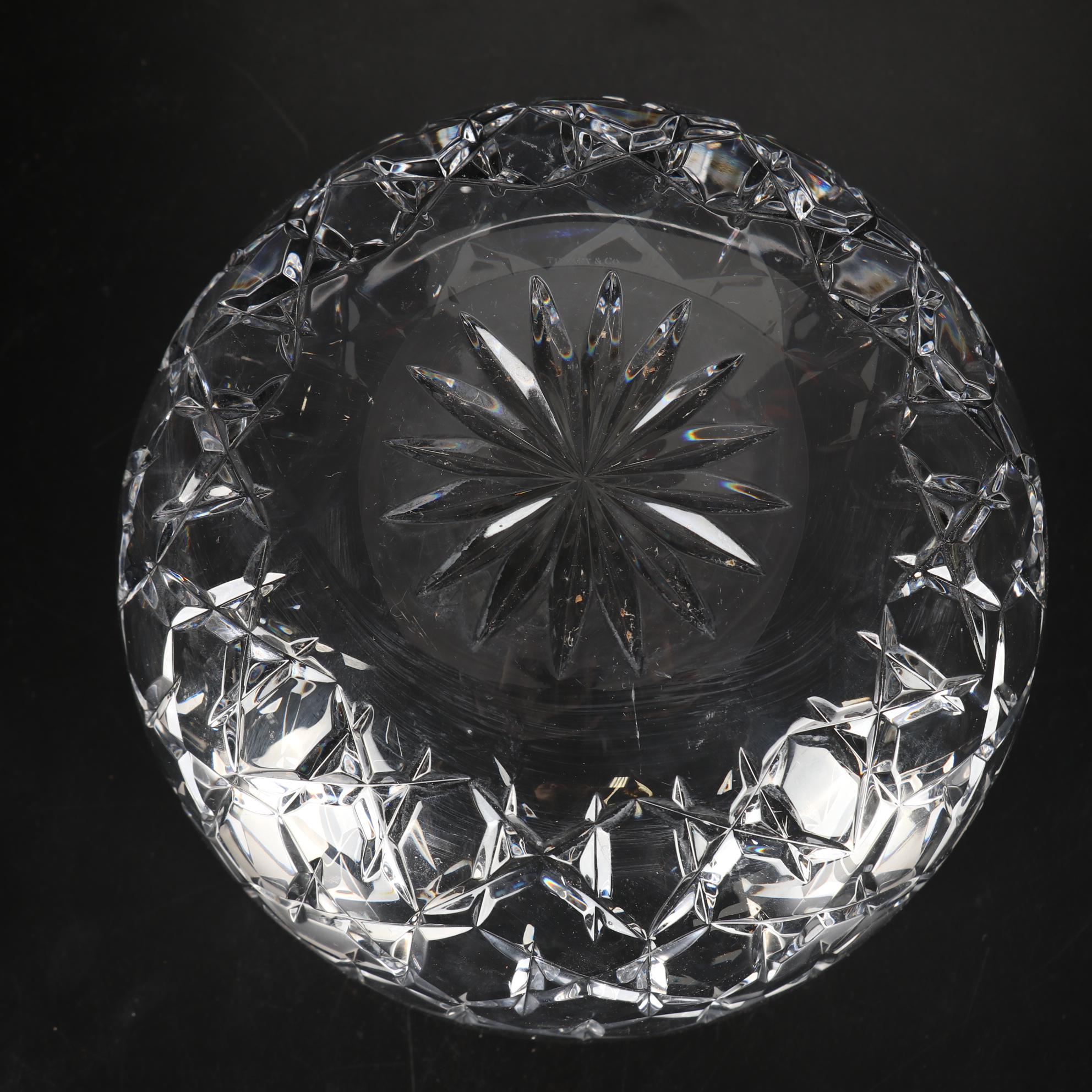 Tiffany & Co. Crystal Candlesticks and Centerpiece Bowl