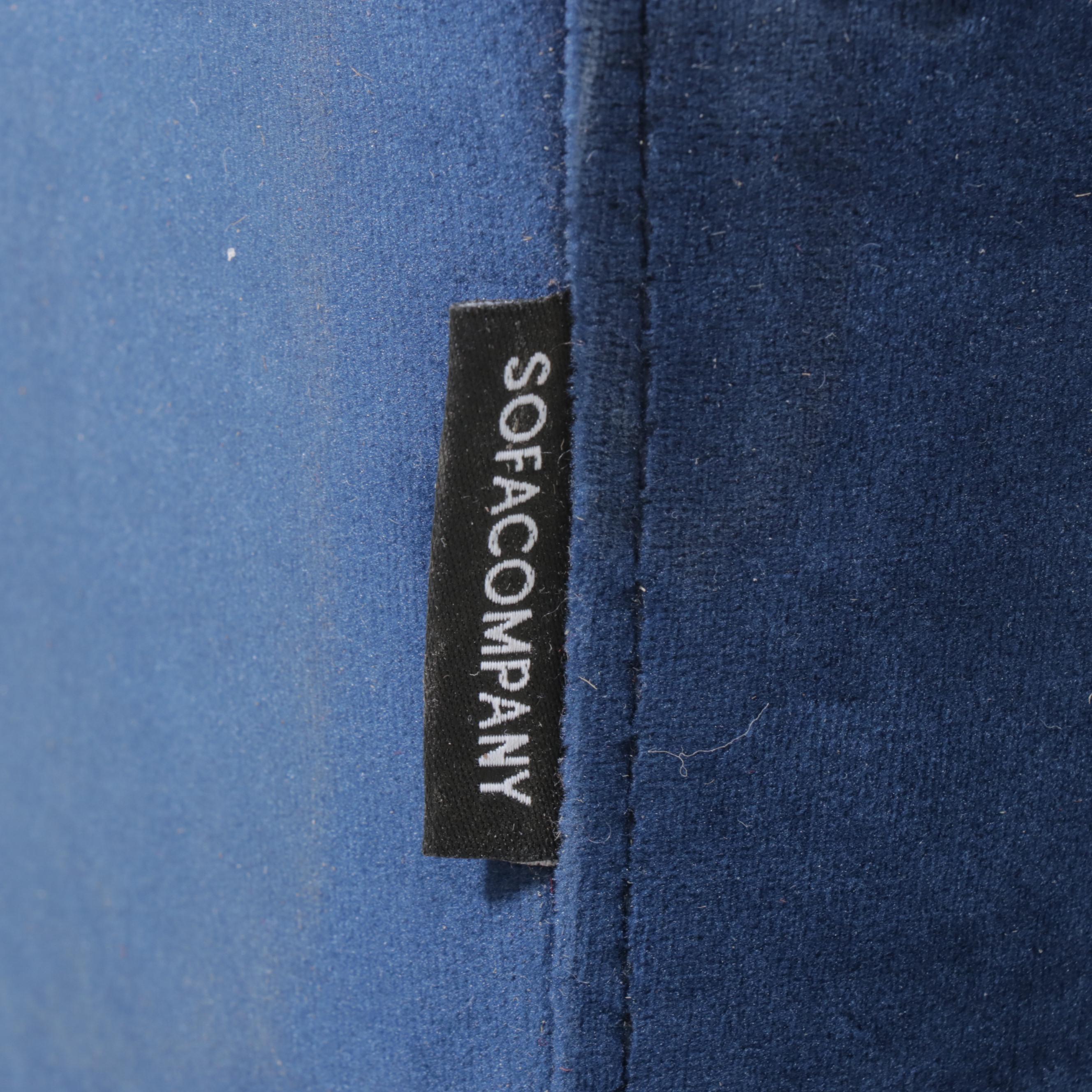 SOFACOMPANY "Astha" Modernist Style Chromed Steel Lounge Chair in Dark Blue