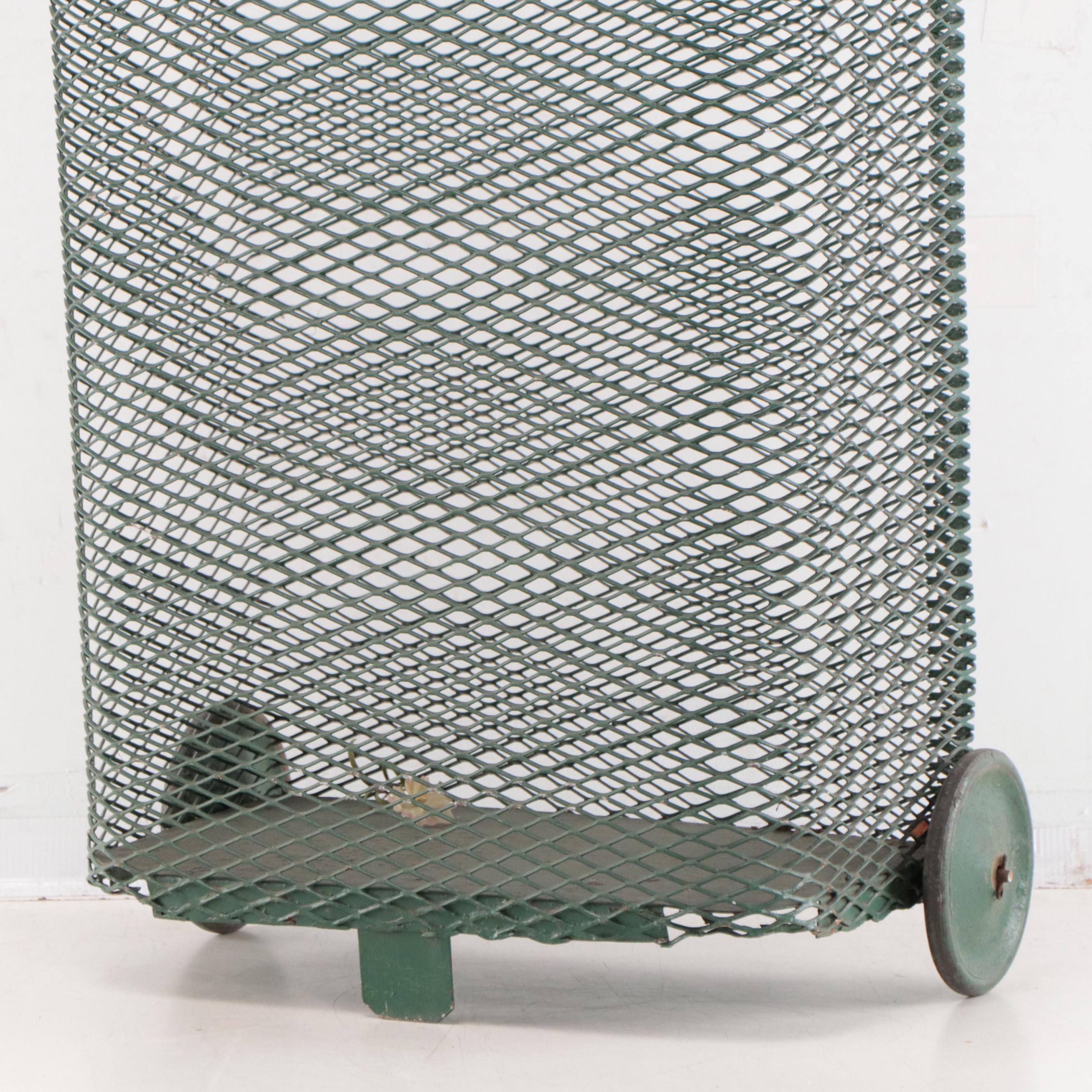 Two-Wheeled Green Painted Metal Trolley Cart