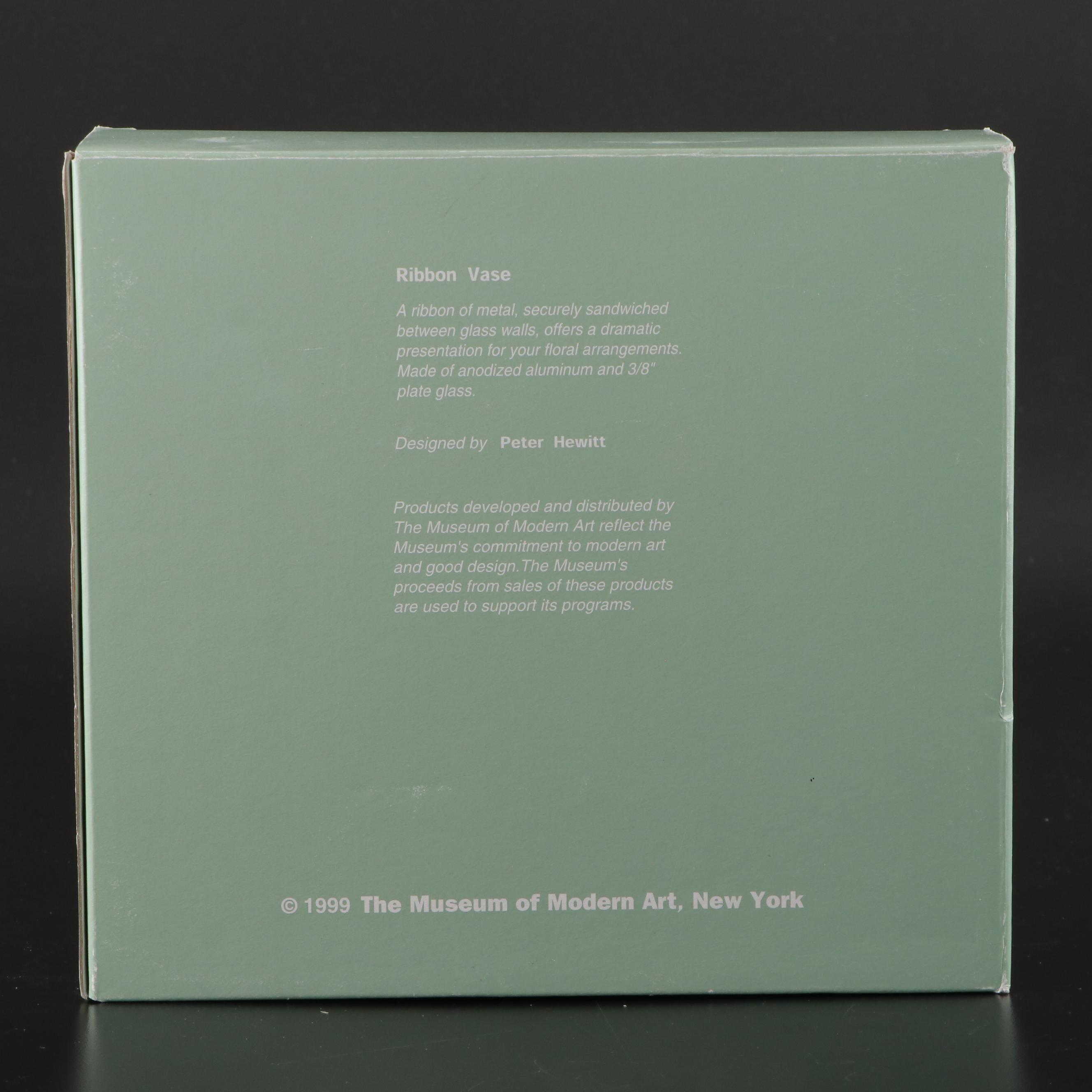 Peter Hewitt for MoMA Glass and Metal Ribbon Vase