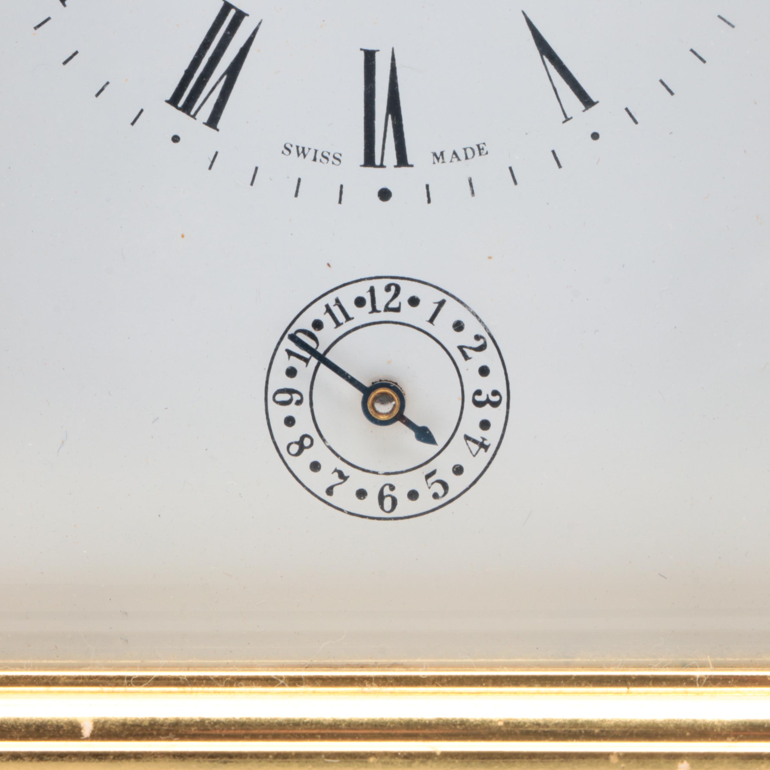 Tiffany & Co. Swiss Made 11 Jewels Brass Carriage Clock