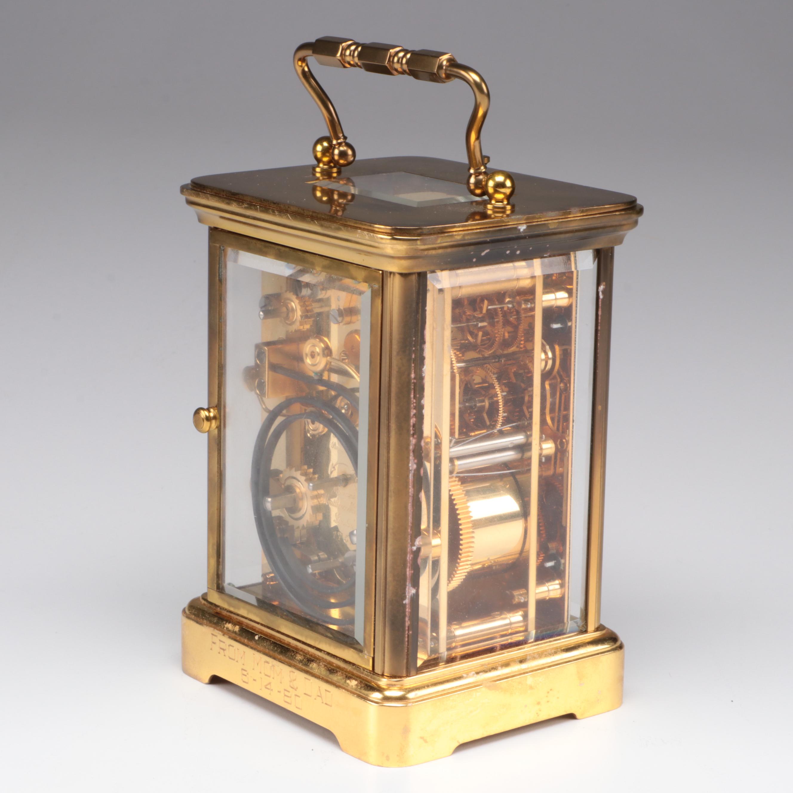 Tiffany & Co. Swiss Made 11 Jewels Brass Carriage Clock