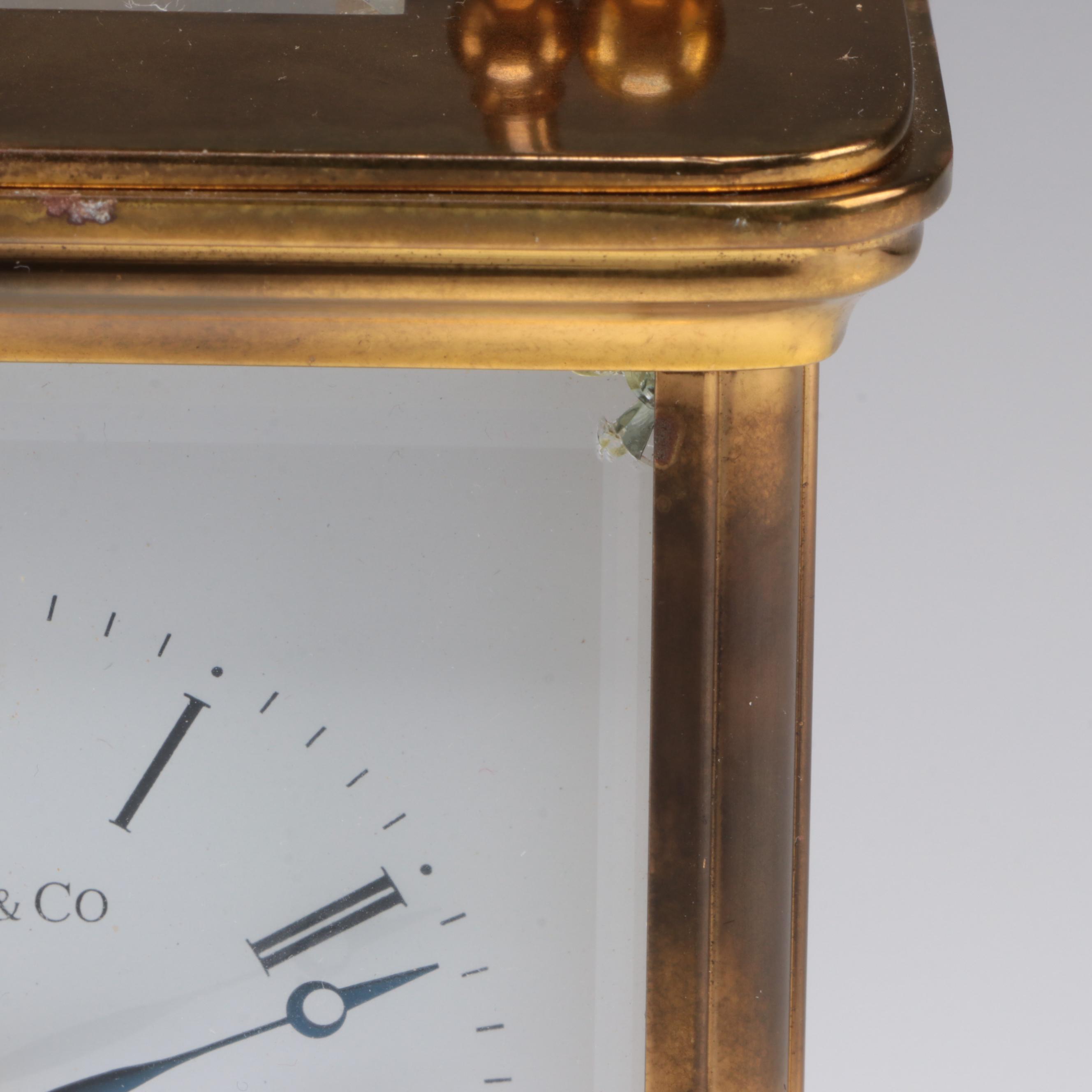 Tiffany & Co. Swiss Made 11 Jewels Brass Carriage Clock