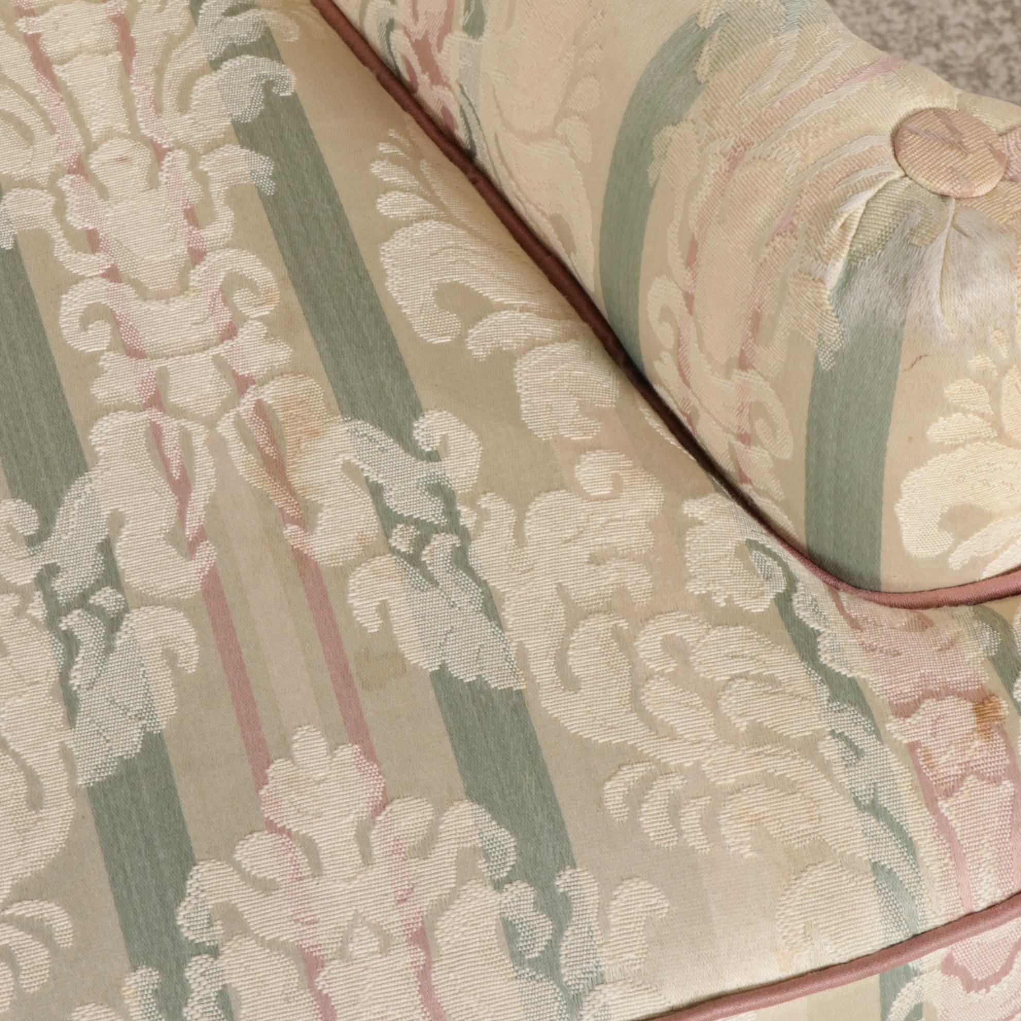 Two Queen Anne Style Wingback Armchairs, Late 20th Century