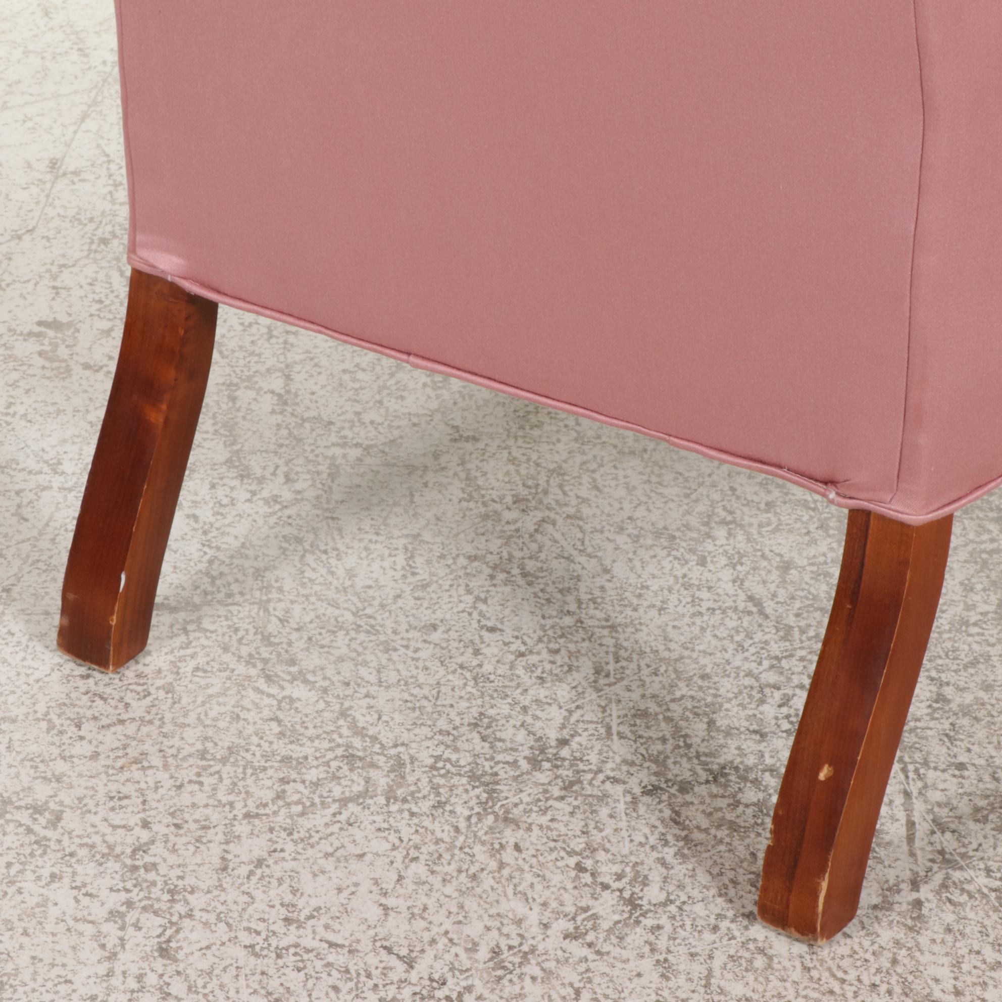 Two Queen Anne Style Wingback Armchairs, Late 20th Century