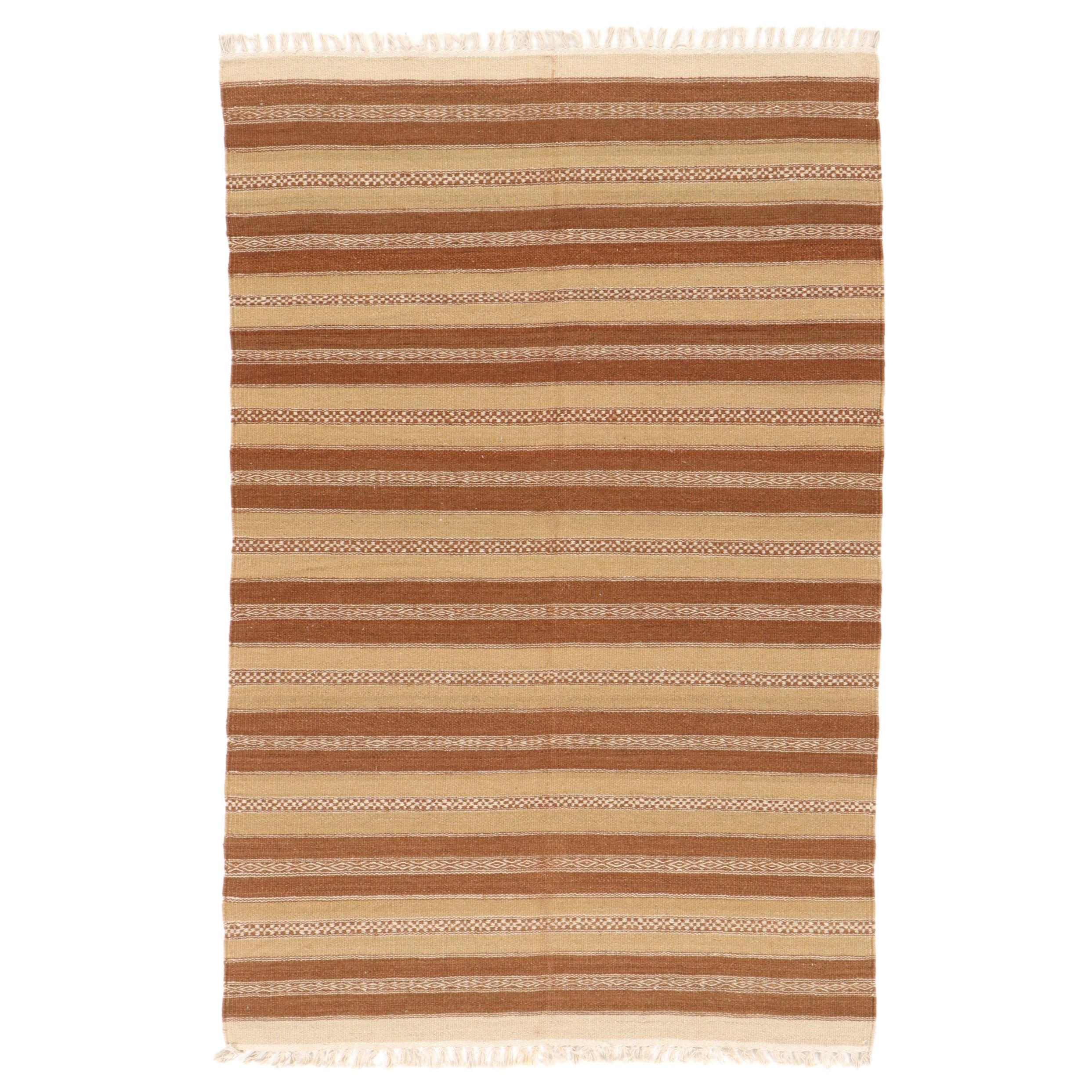 3'10 x 6' Handwoven Geometric Kilim Area Rug