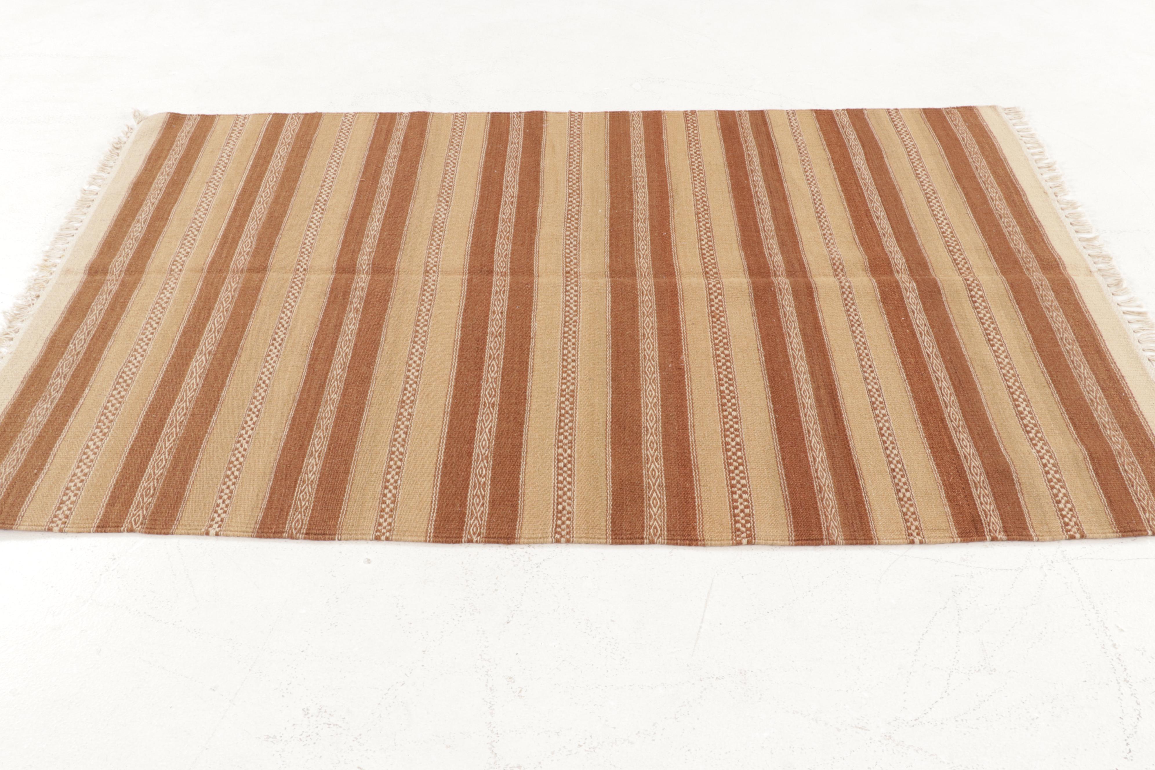 3'10 x 6' Handwoven Geometric Kilim Area Rug