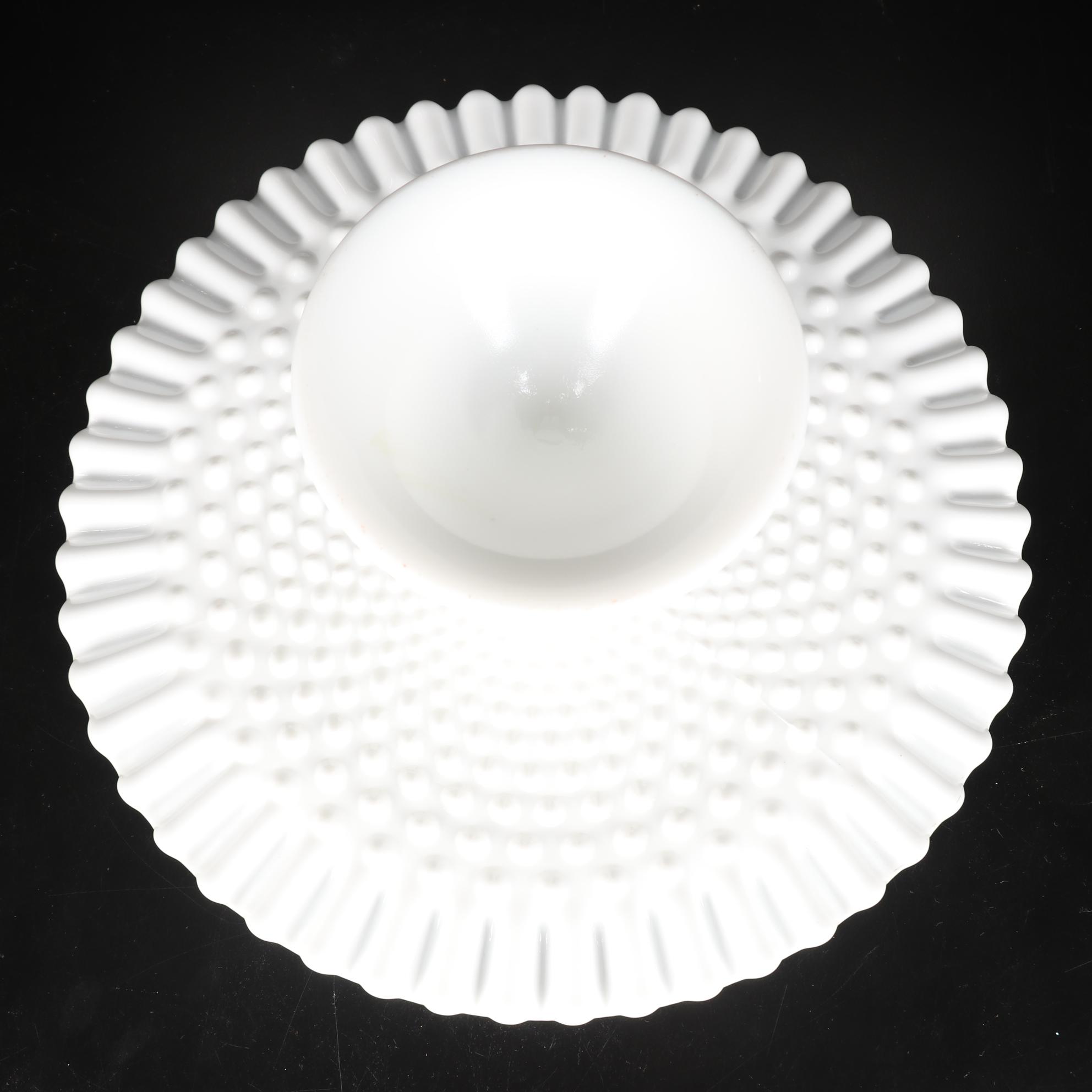 Fenton "Silver Crest" Hobnail Milk Glass Cake Stand, Candlestick Compote, & More