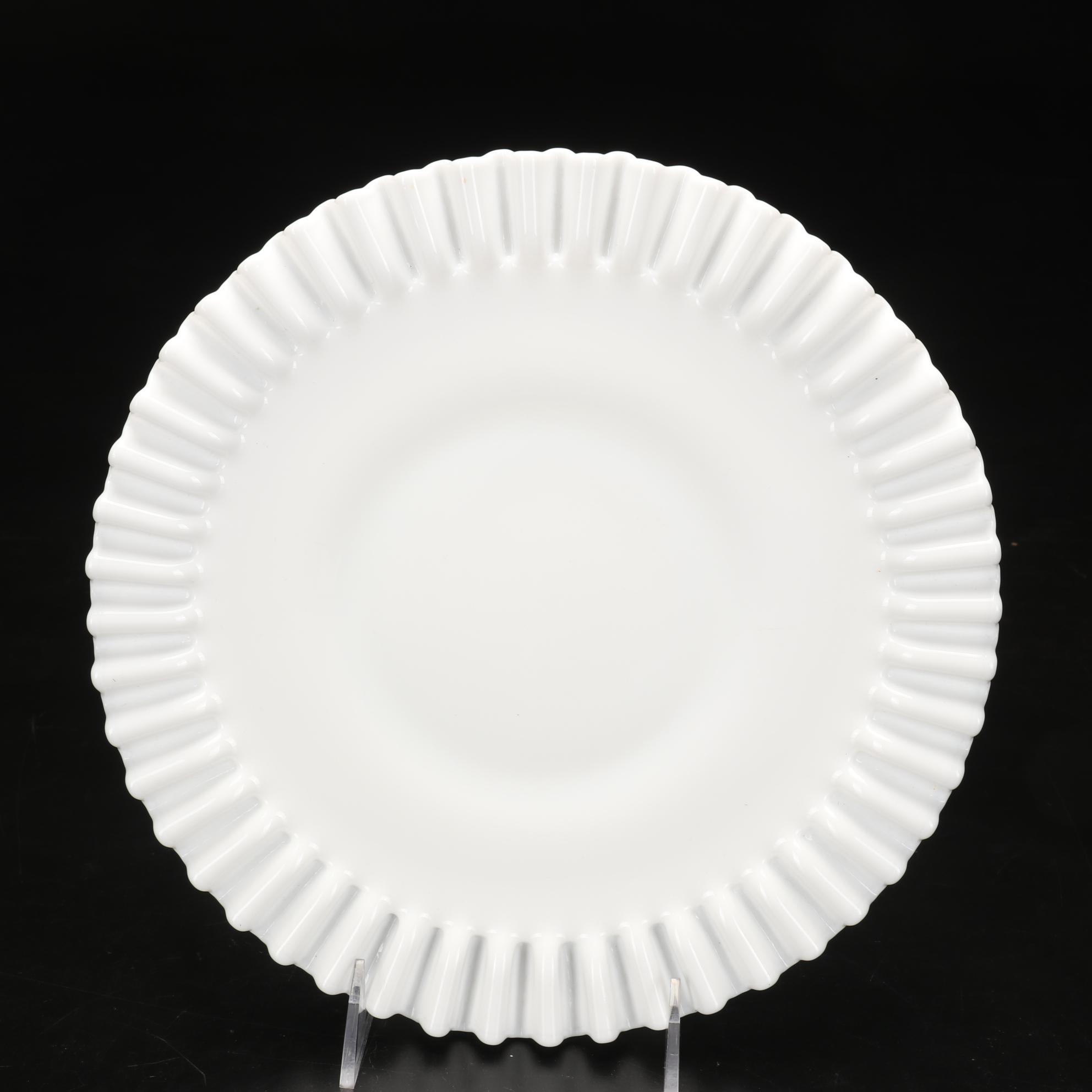 Fenton "Silver Crest" Hobnail Milk Glass Cake Stand, Candlestick Compote, & More