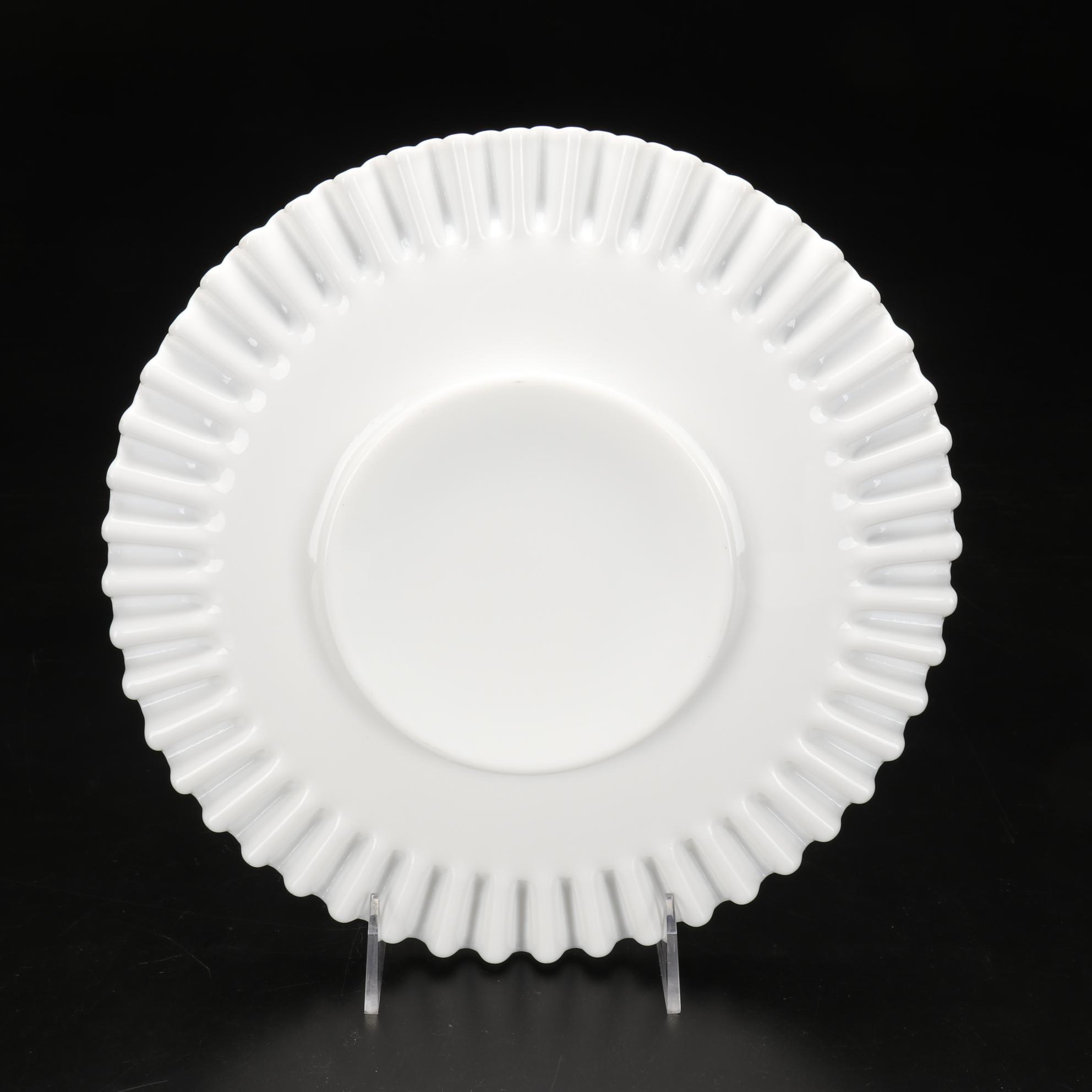 Fenton "Silver Crest" Hobnail Milk Glass Cake Stand, Candlestick Compote, & More