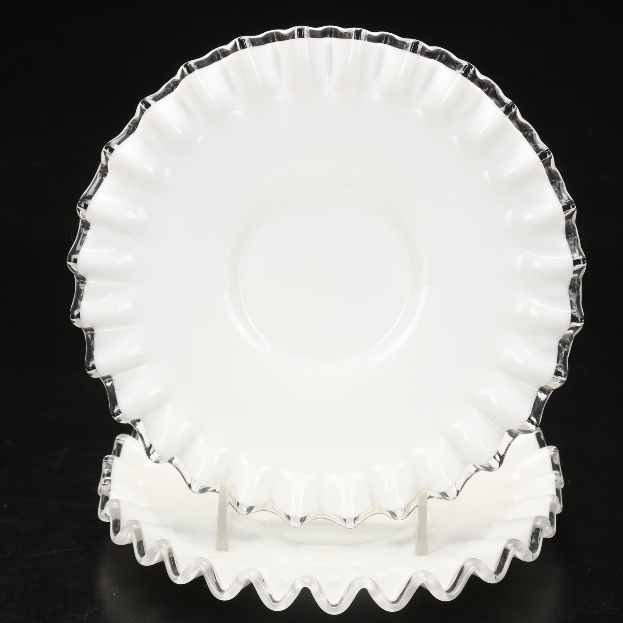 Fenton "Silver Crest" Hobnail Milk Glass Cake Stand, Candlestick Compote, & More