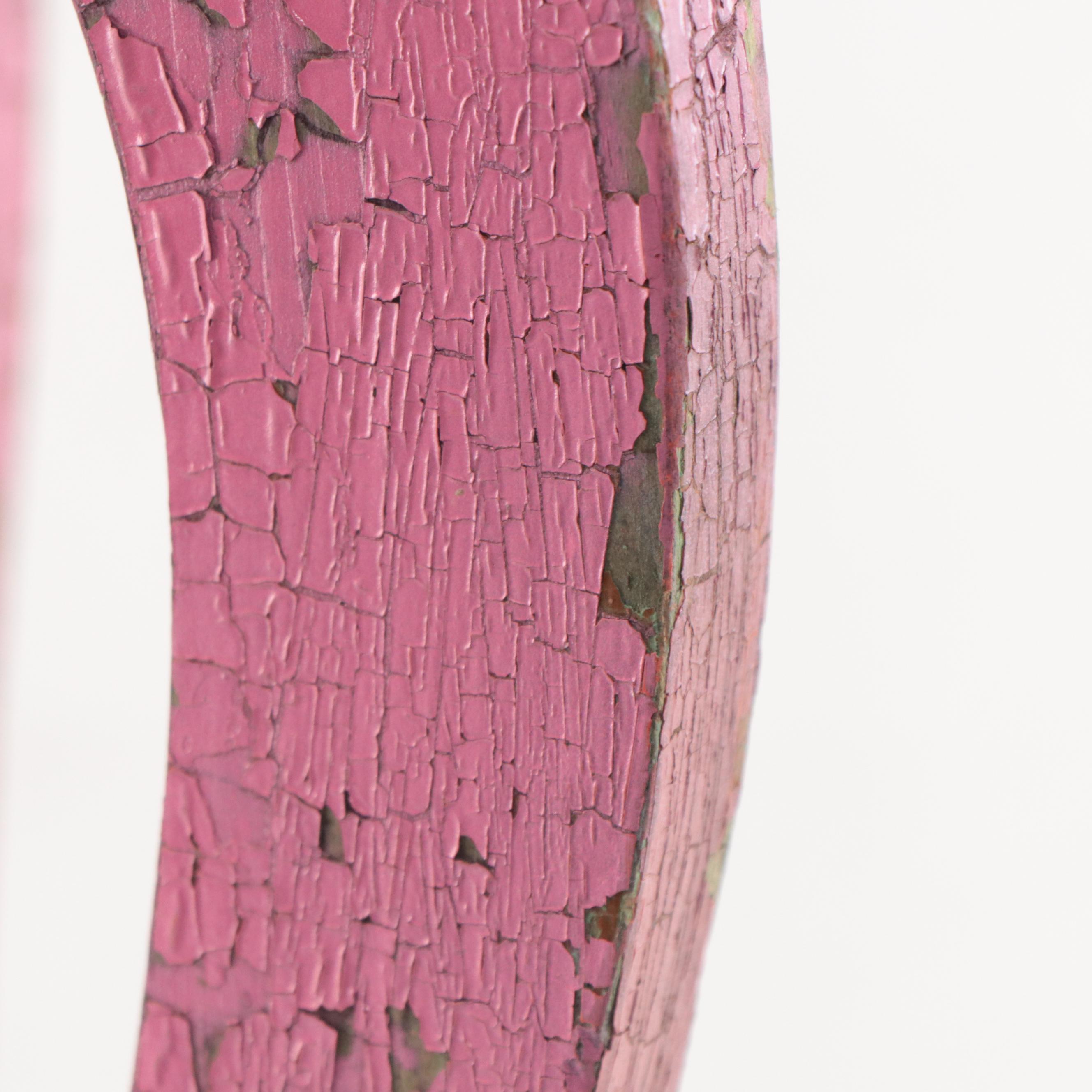 Hand-Painted Wood Child's Chair, End Table, and Faux Floral Vase