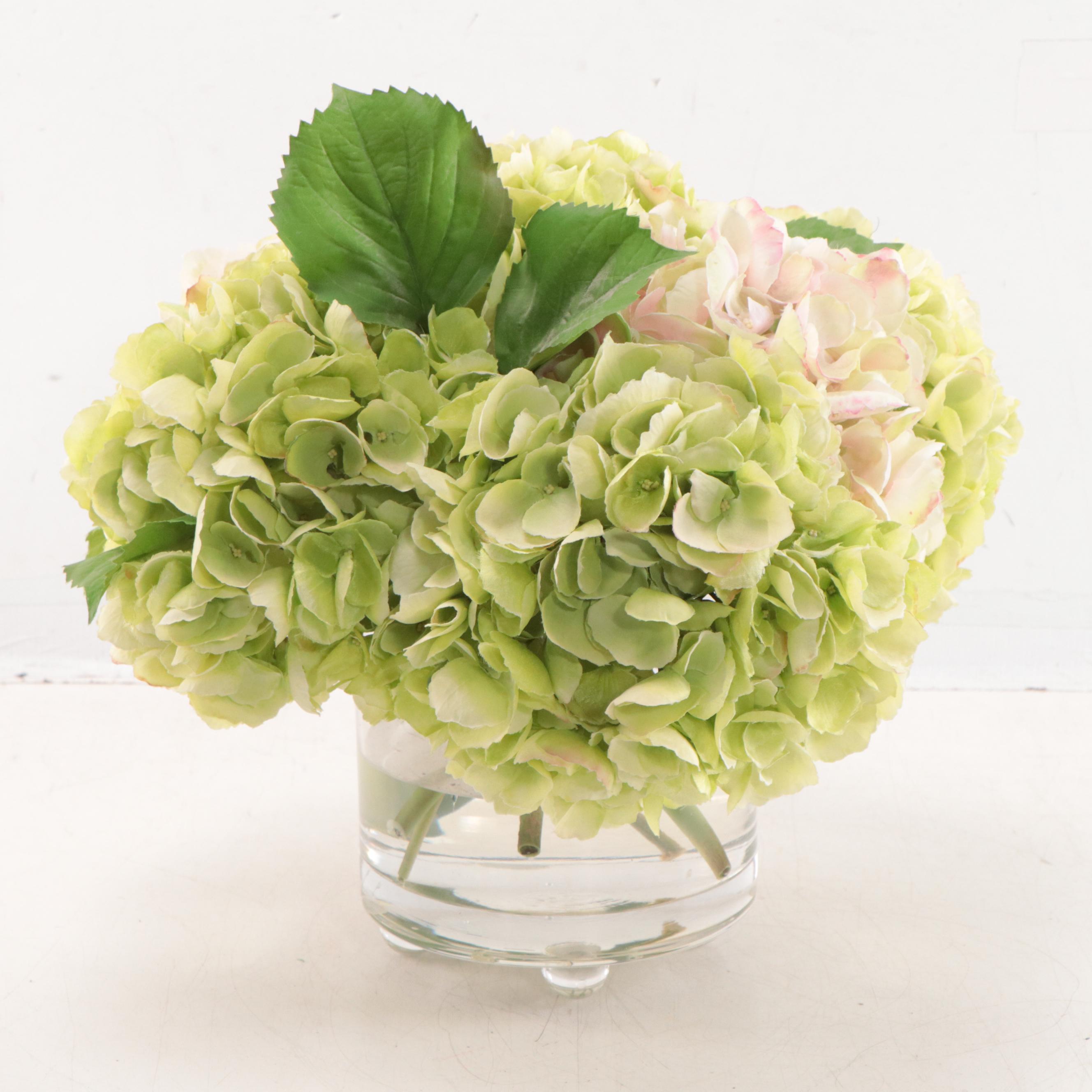 Hand-Painted Wood Child's Chair, End Table, and Faux Floral Vase