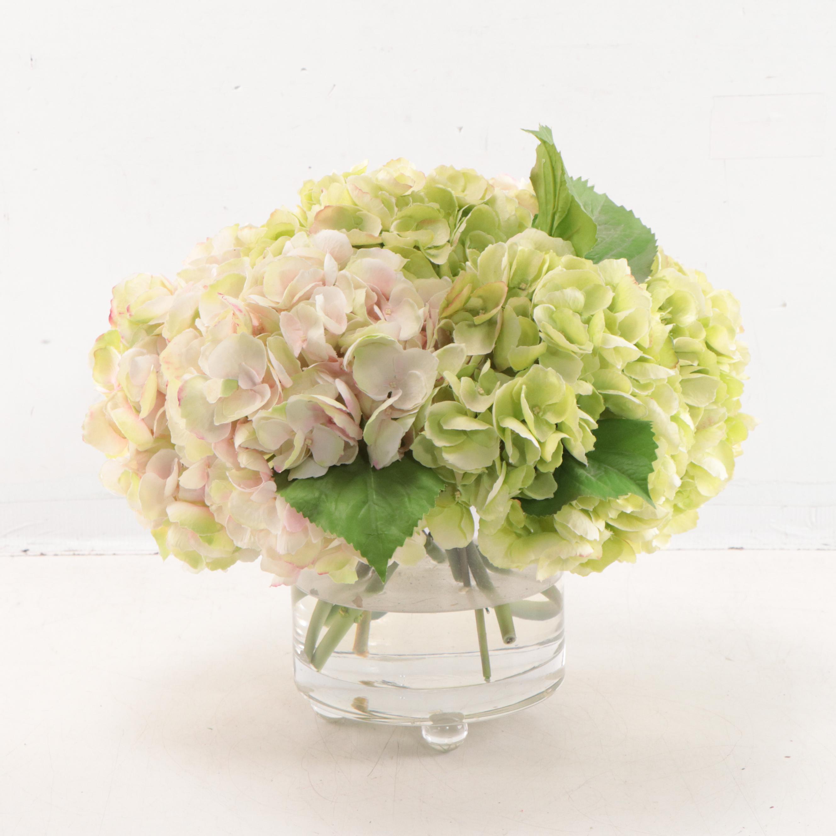 Hand-Painted Wood Child's Chair, End Table, and Faux Floral Vase