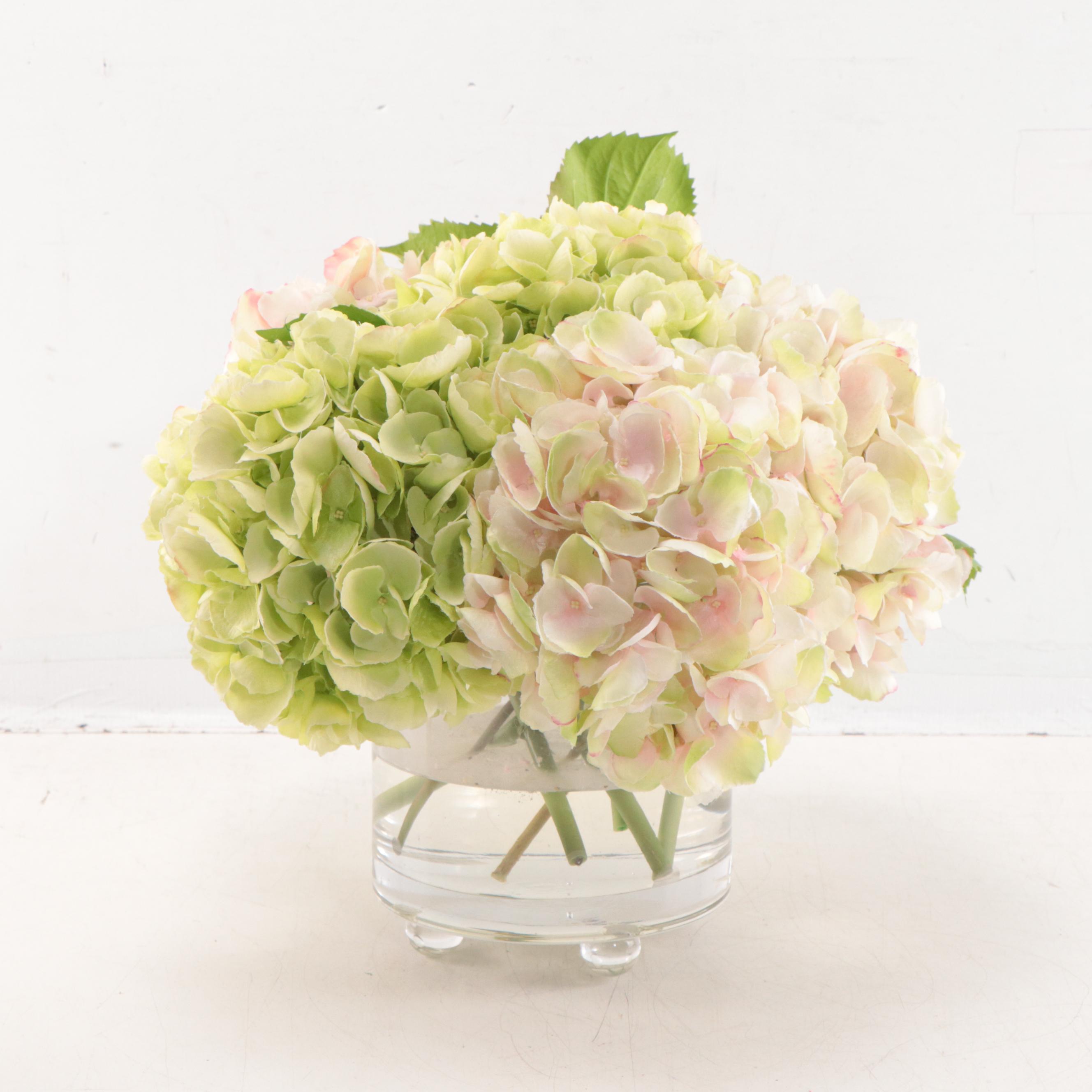 Hand-Painted Wood Child's Chair, End Table, and Faux Floral Vase