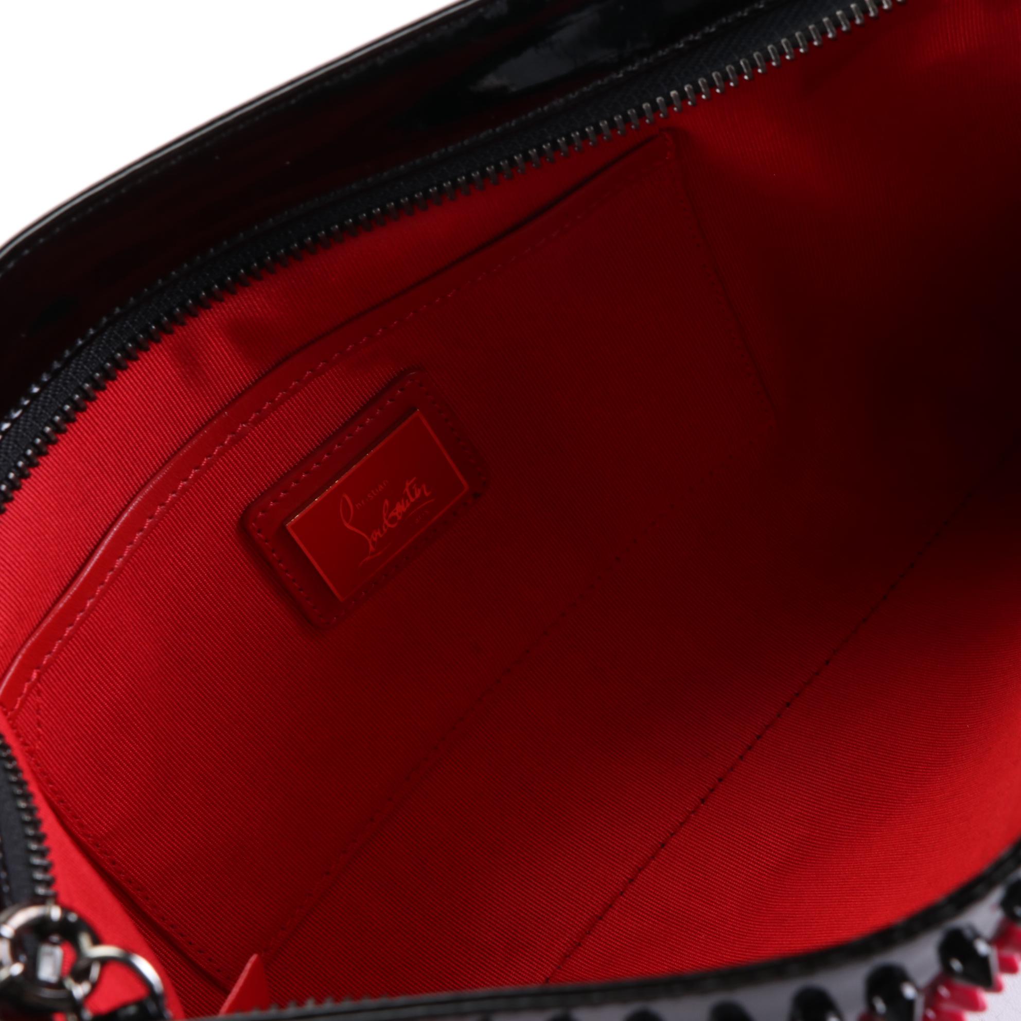 Christian Louboutin Loubiposh Heart Spike Studded Patent Leather Clutch