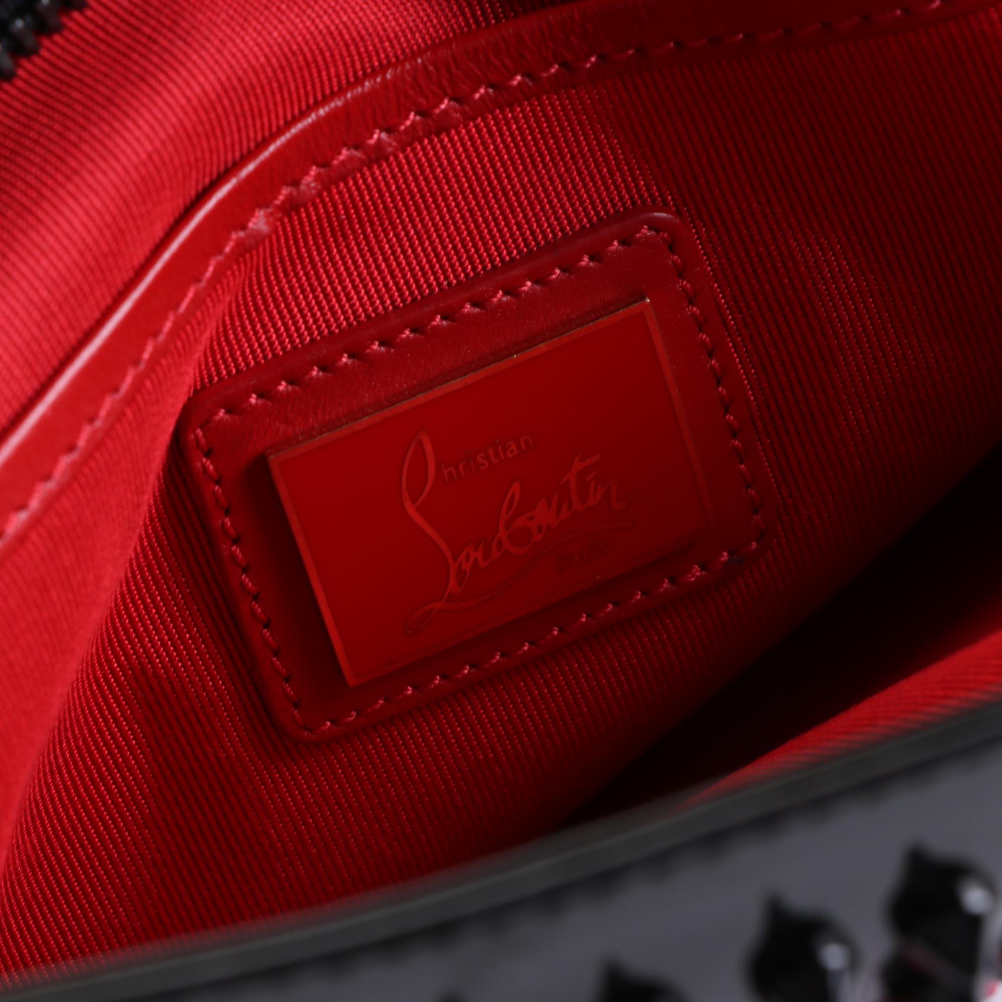 Christian Louboutin Loubiposh Heart Spike Studded Patent Leather Clutch