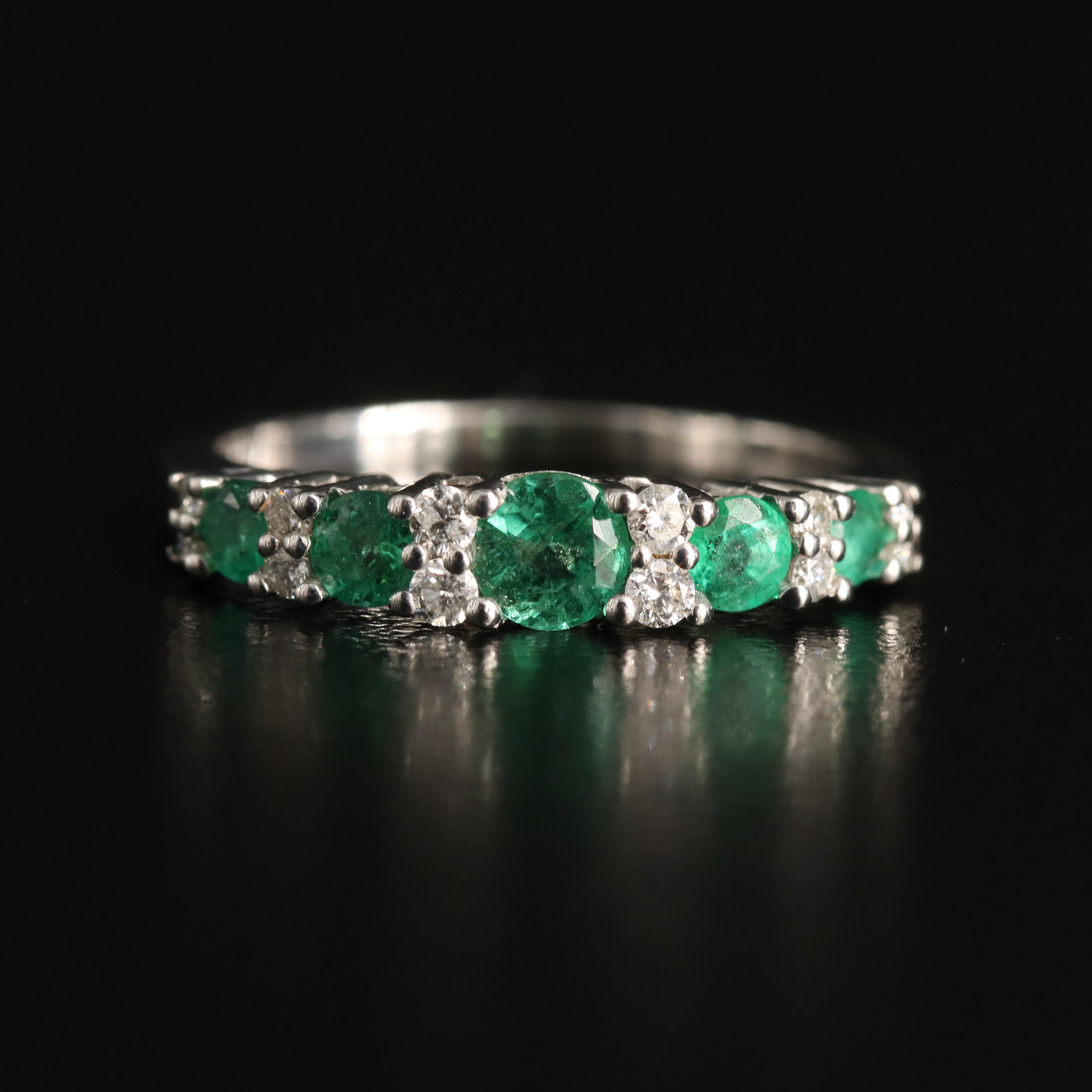 18K Emerald and Diamond Ring