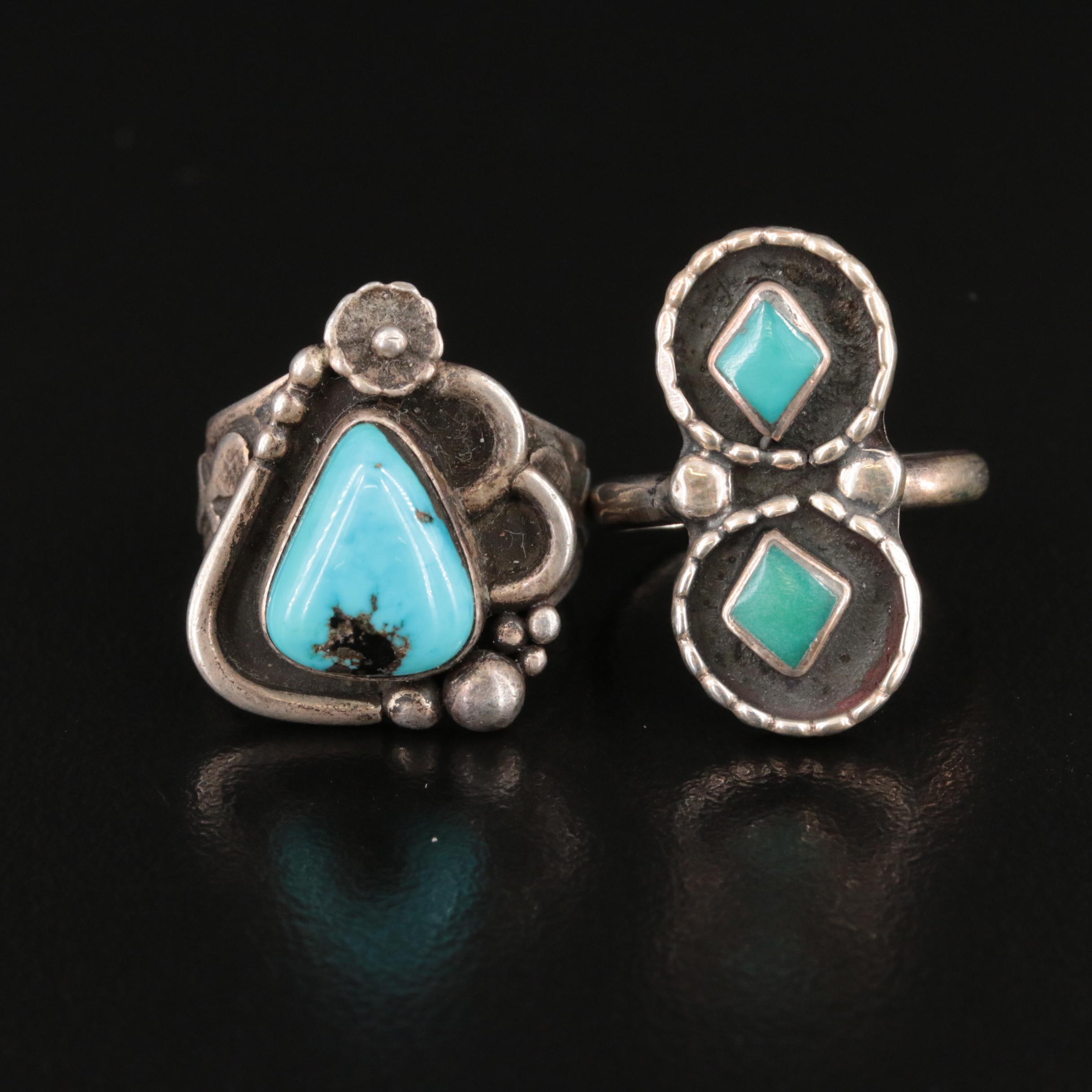 Monroe Ashley Navajo Diné Featured in Southwestern Sterling Rings