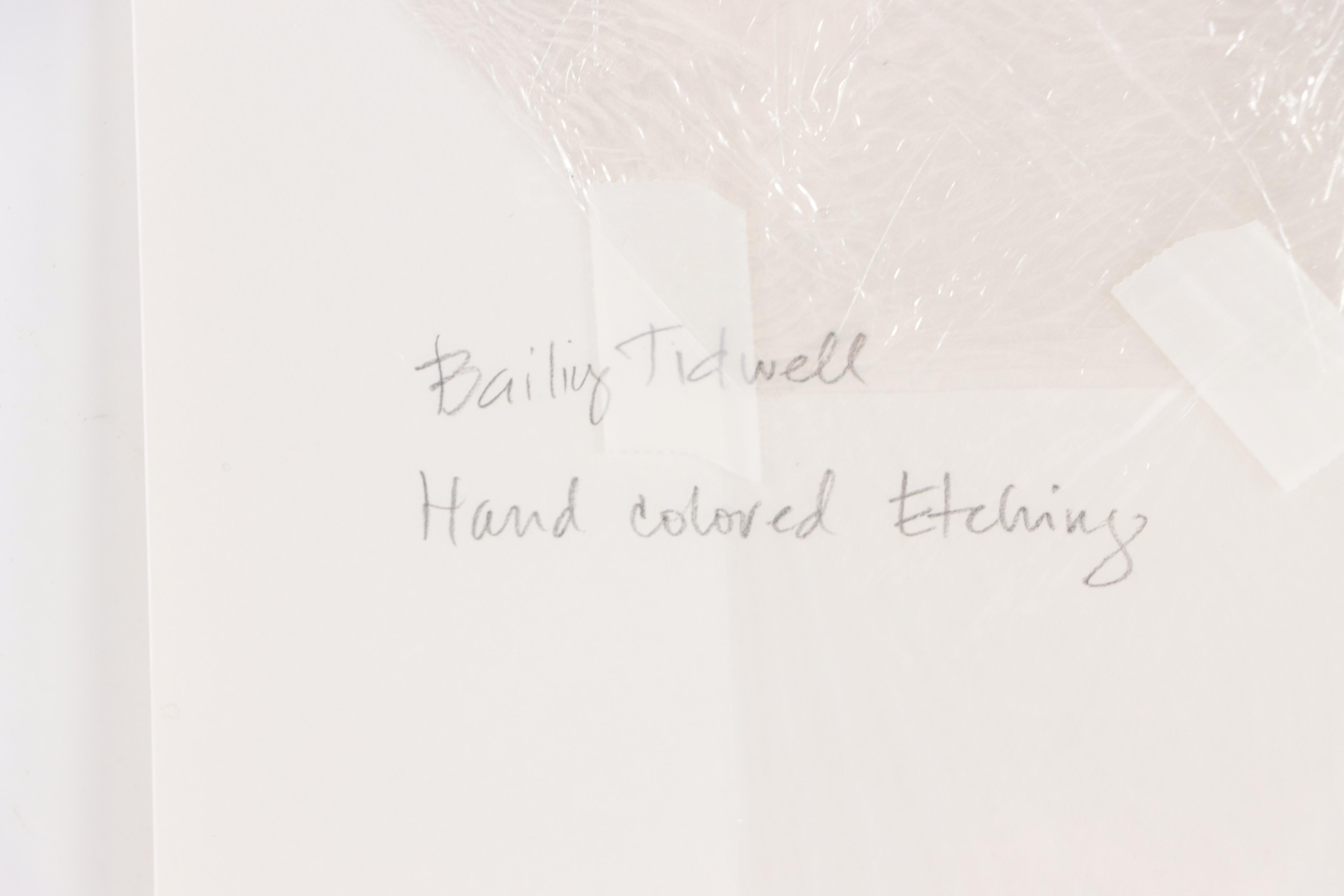 Bailey Tidwell Hand-Colored Etching "Flute Fluency"