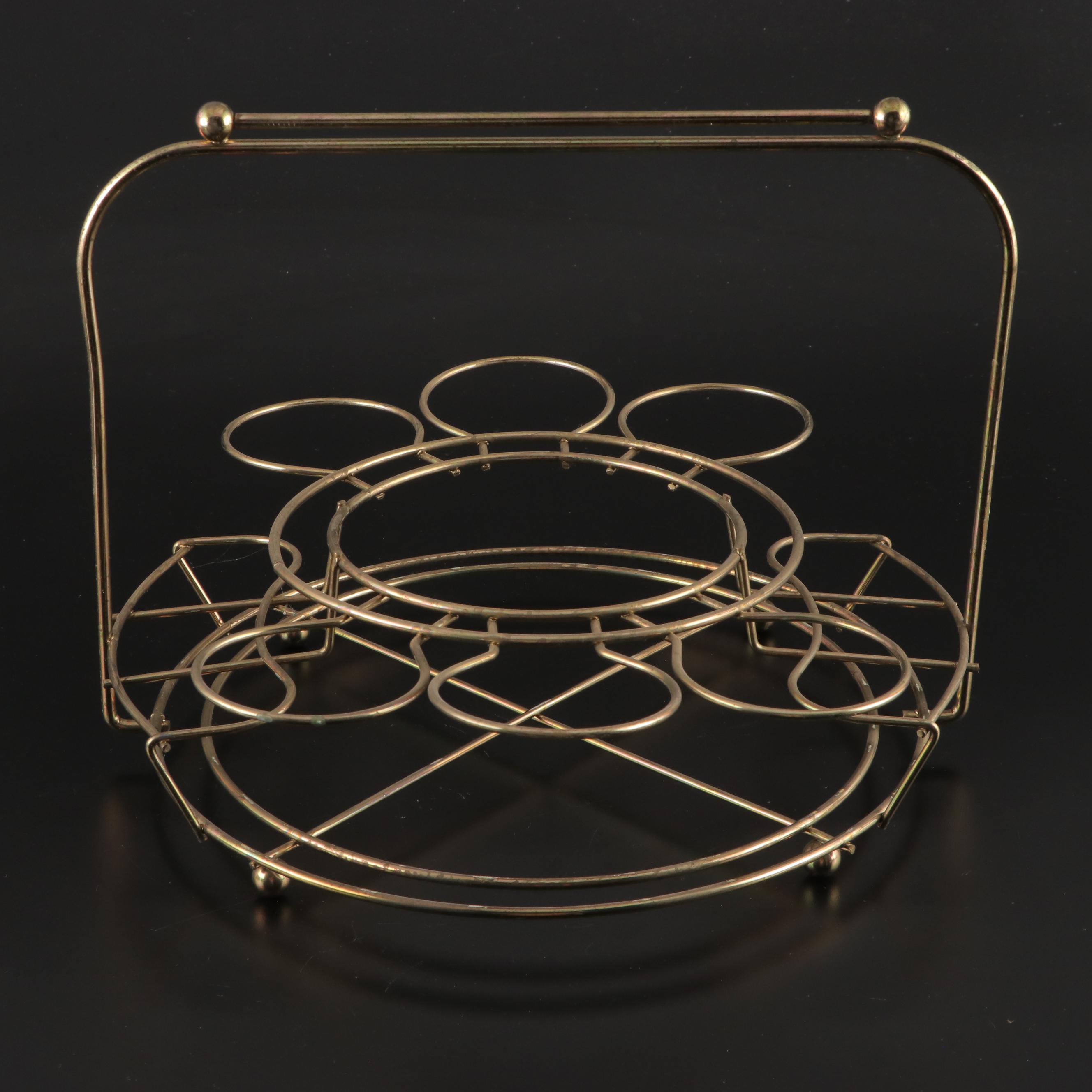 Jeannette "Hellenic Green" Glass Drinkware with Caddy, Mid-20th Century