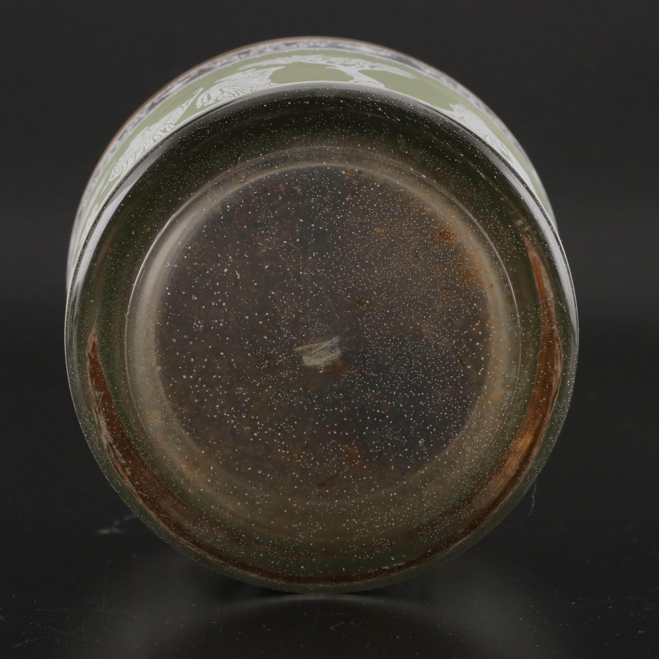 Jeannette "Hellenic Green" Glass Drinkware with Caddy, Mid-20th Century