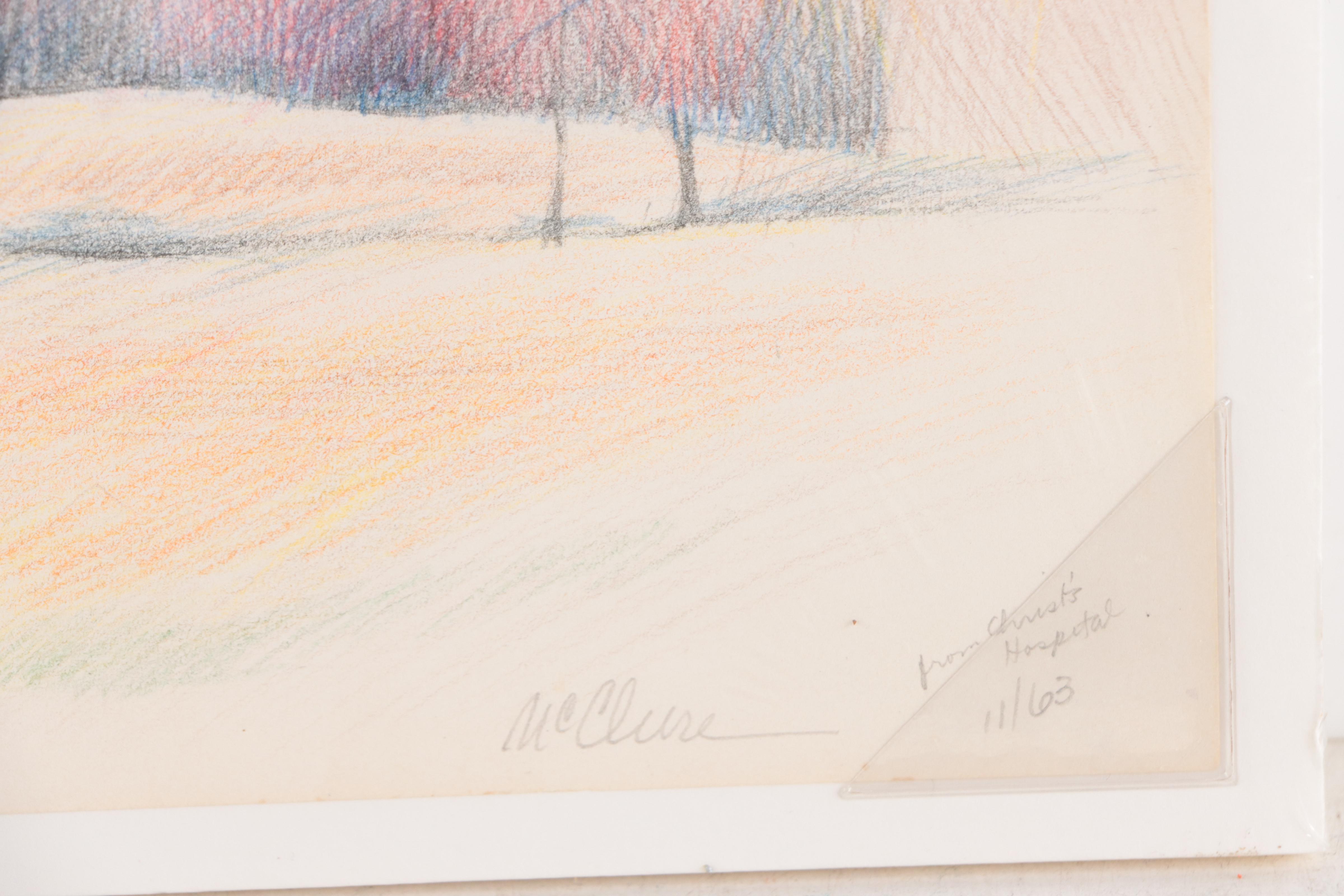 Constance McClure Colored Pencil Drawing "From Christ Hospital," 1963