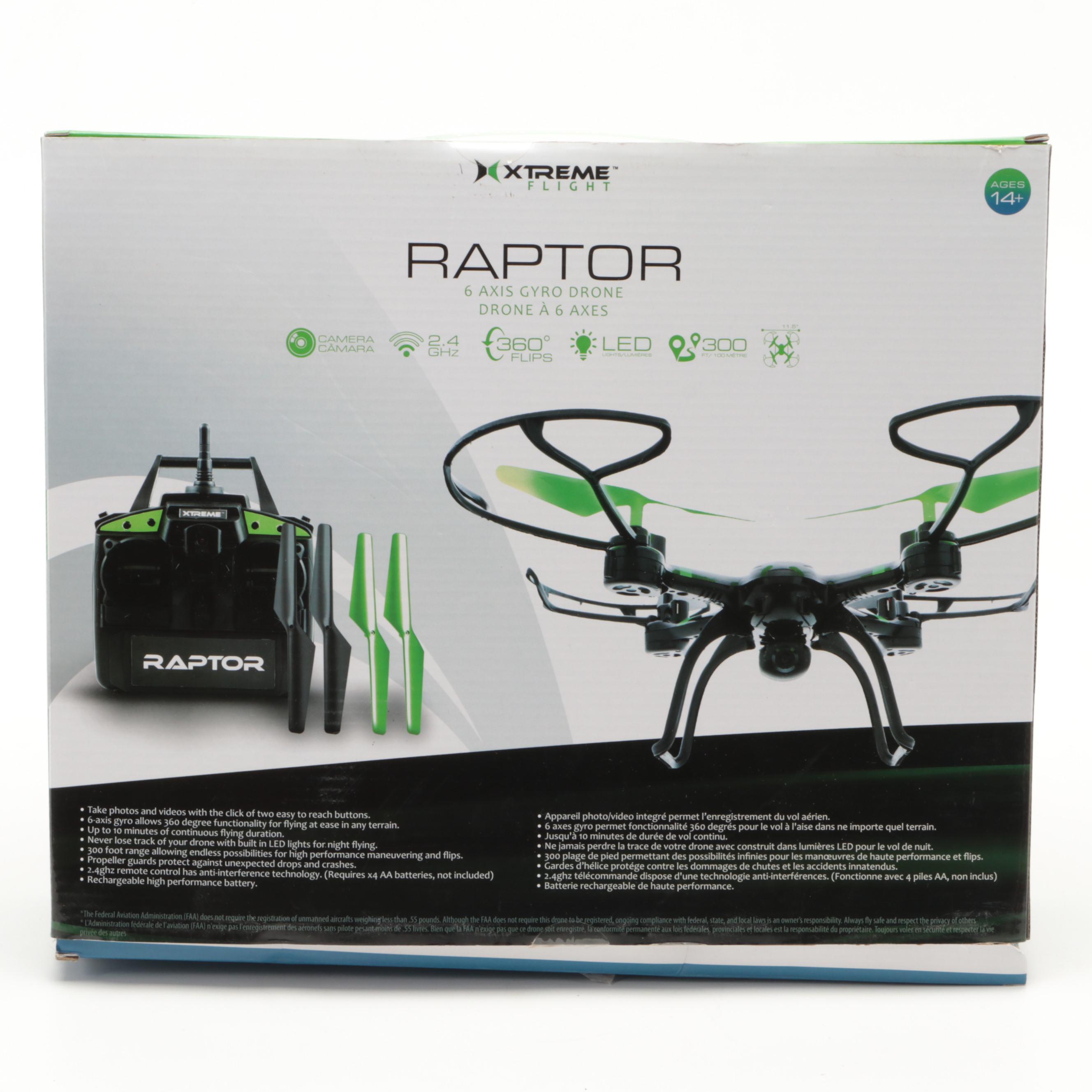 Xtreme Raptor Six Axis Gyro Drone with VR Vue II Virtual Reality Viewer