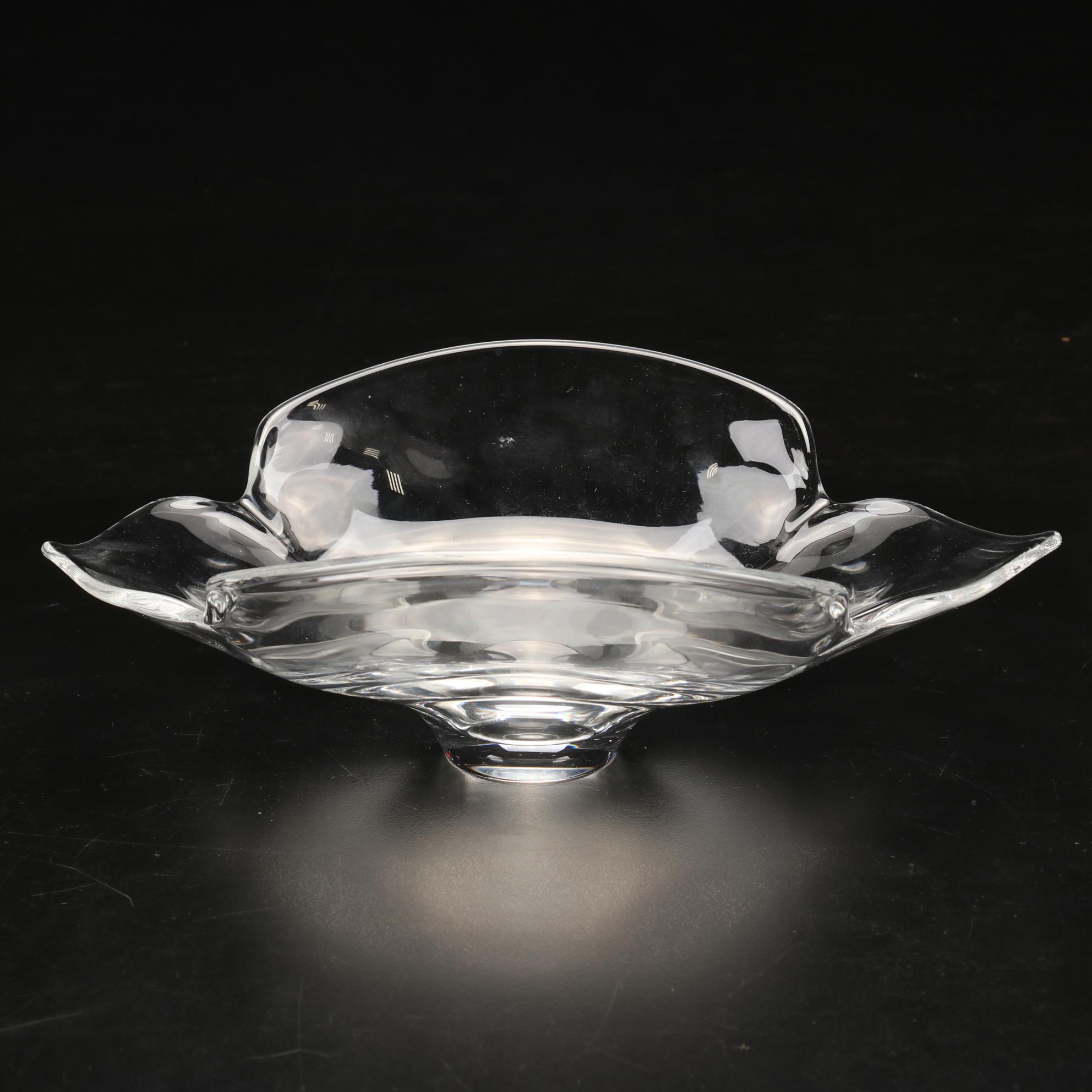 Steuben Glass "Calyx" Bowl and Ashtrays, Mid to Late 20th Century