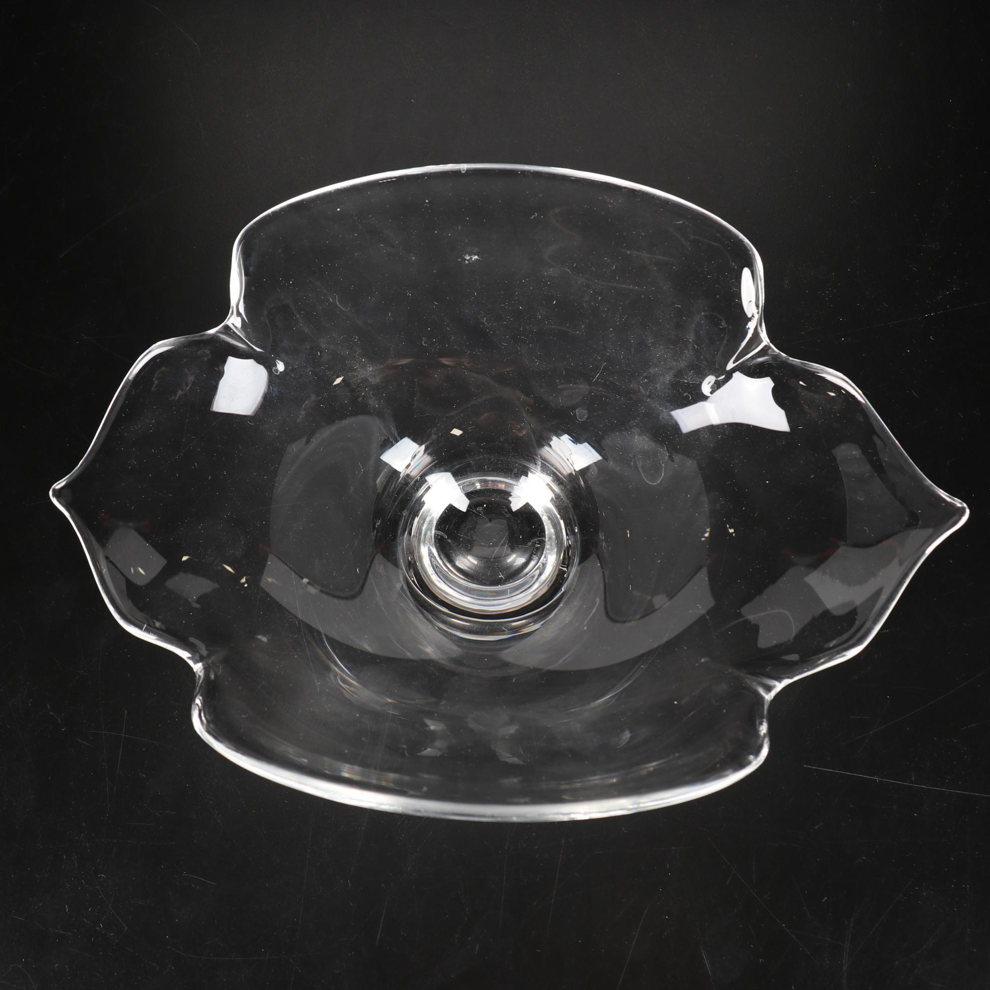 Steuben Glass "Calyx" Bowl and Ashtrays, Mid to Late 20th Century