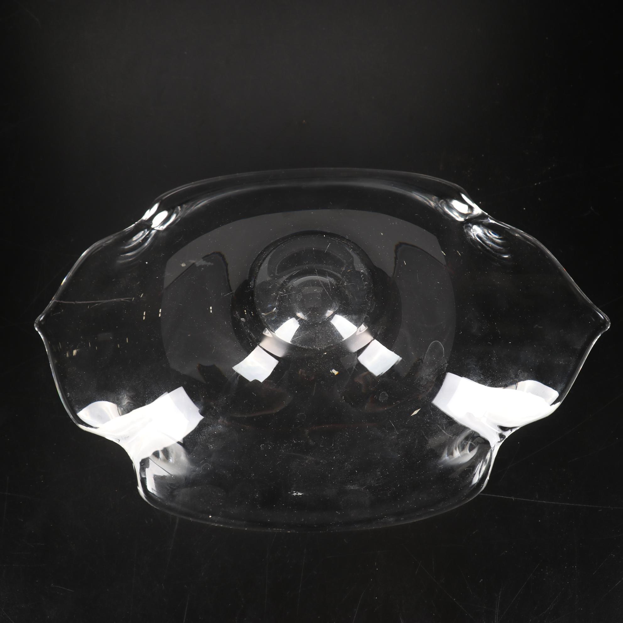 Steuben Glass "Calyx" Bowl and Ashtrays, Mid to Late 20th Century