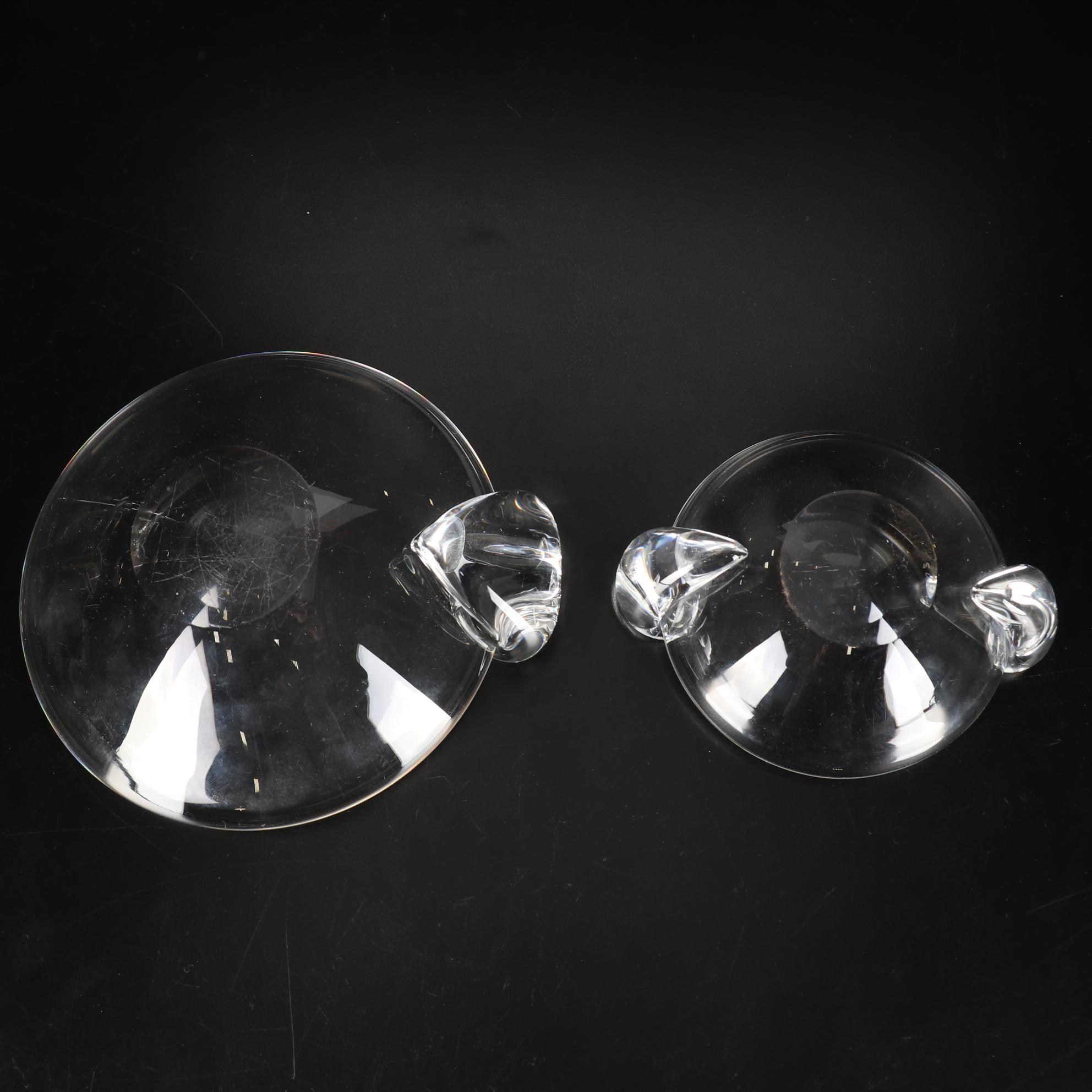 Steuben Glass "Calyx" Bowl and Ashtrays, Mid to Late 20th Century