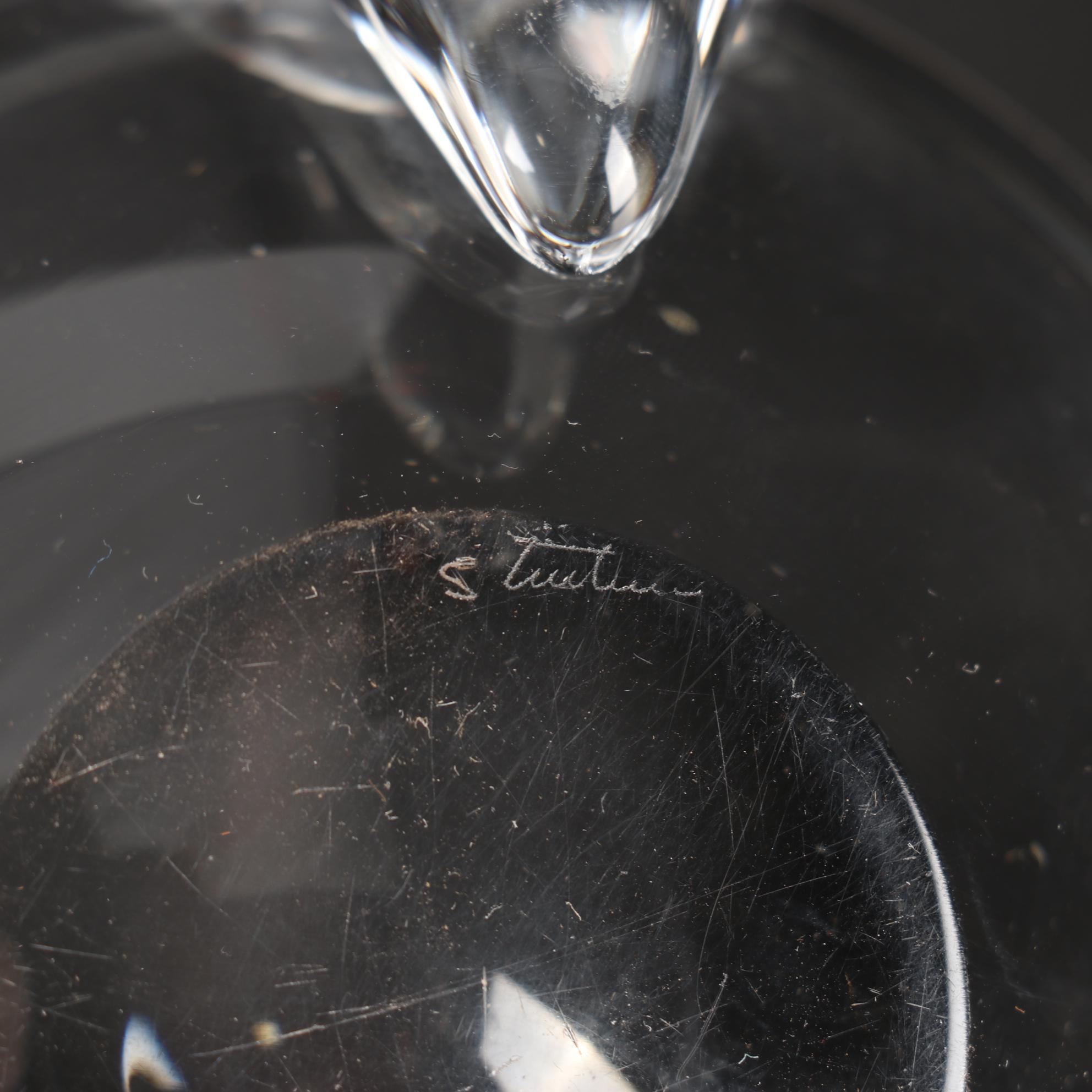 Steuben Glass "Calyx" Bowl and Ashtrays, Mid to Late 20th Century