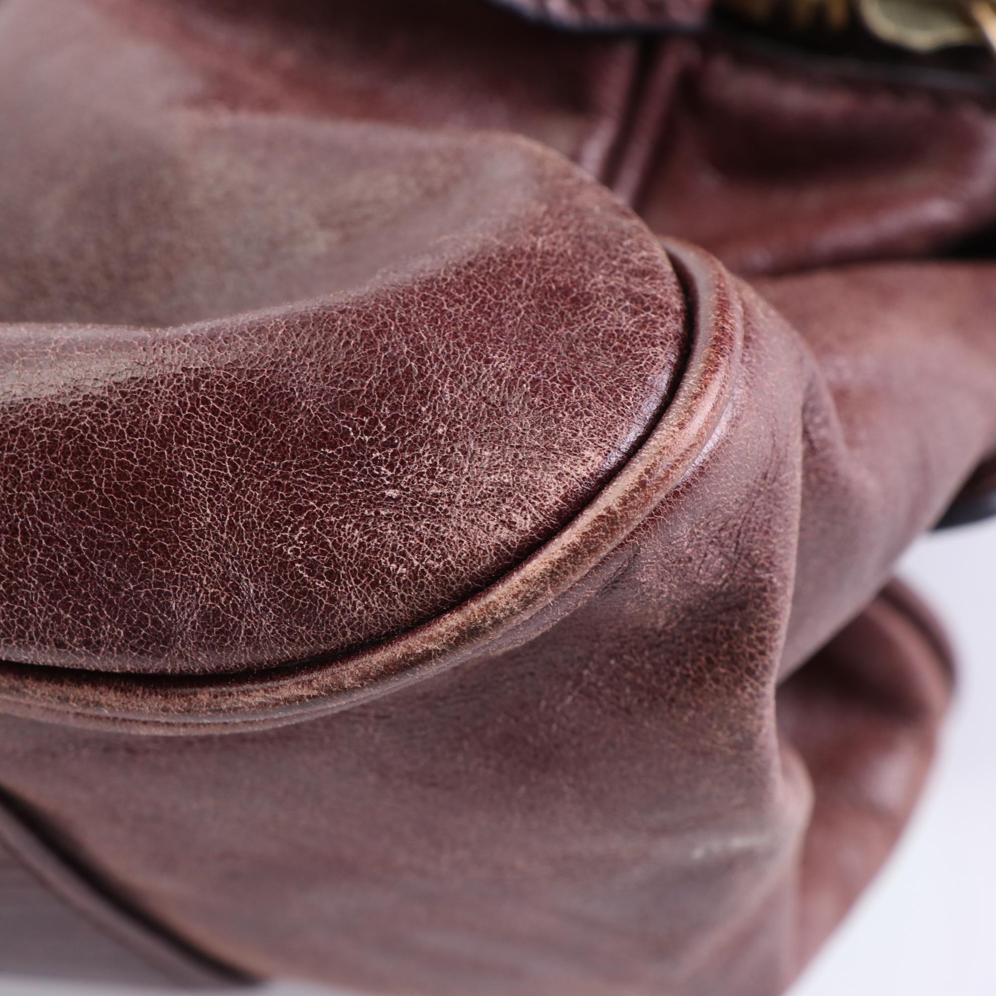 Jimmy Choo Wood Handle Shoulder Bag in Leather and Suede