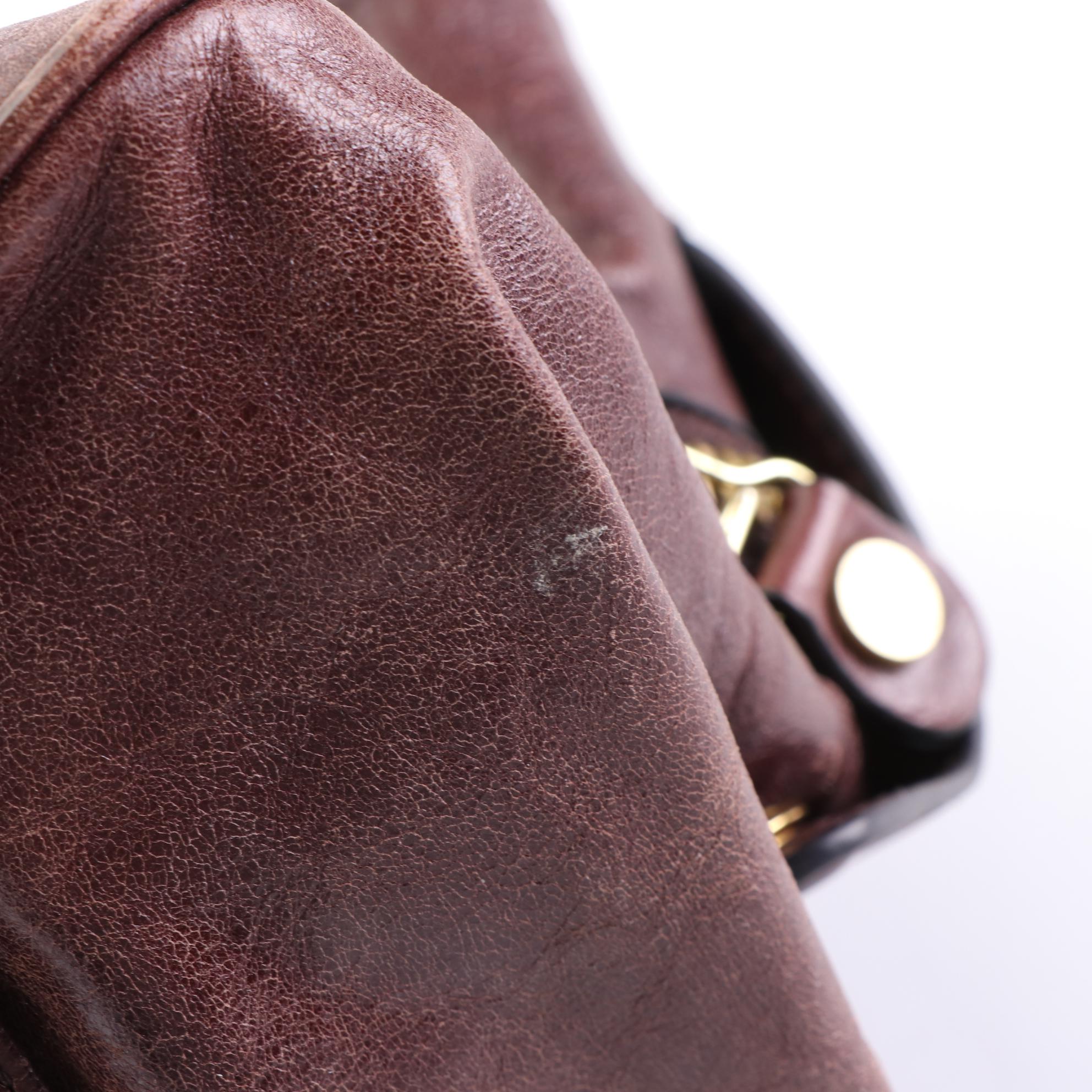 Jimmy Choo Wood Handle Shoulder Bag in Leather and Suede