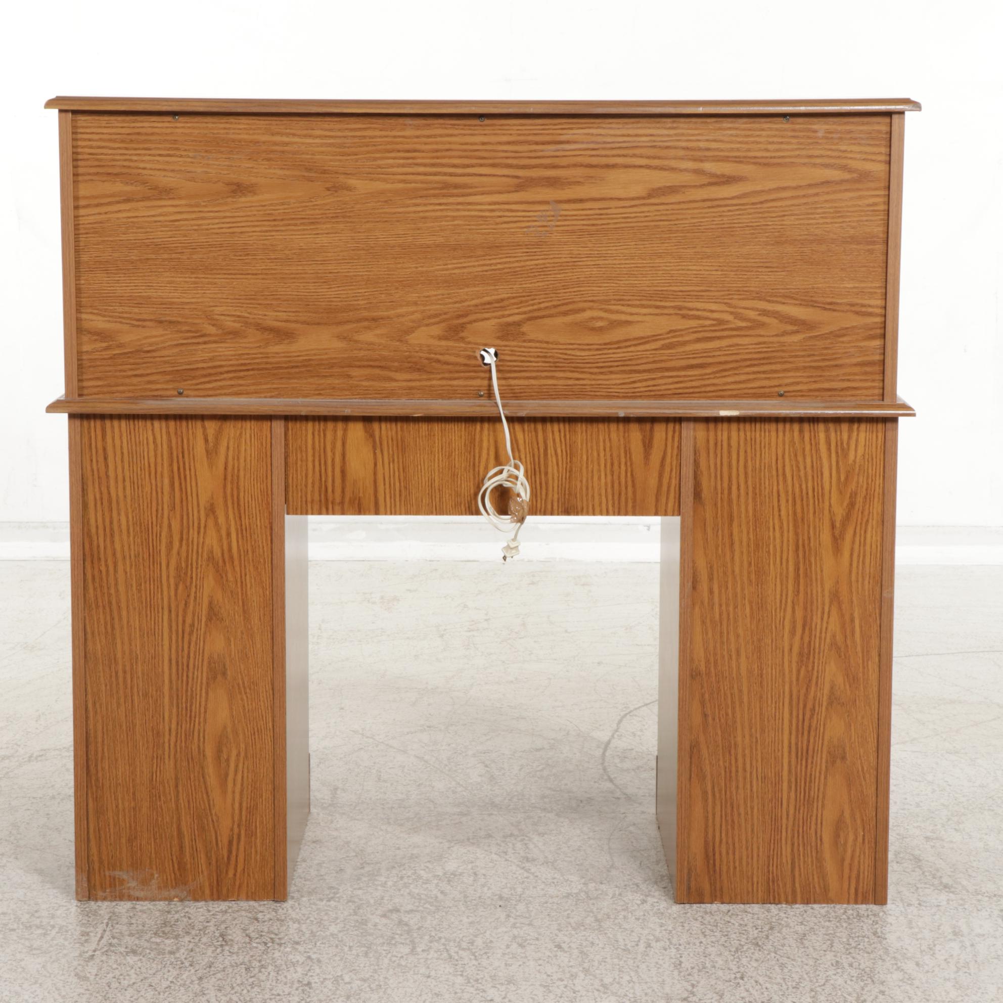 Roll-Top Desk with Oak Laminate Finish, Late 20th to 21st Century