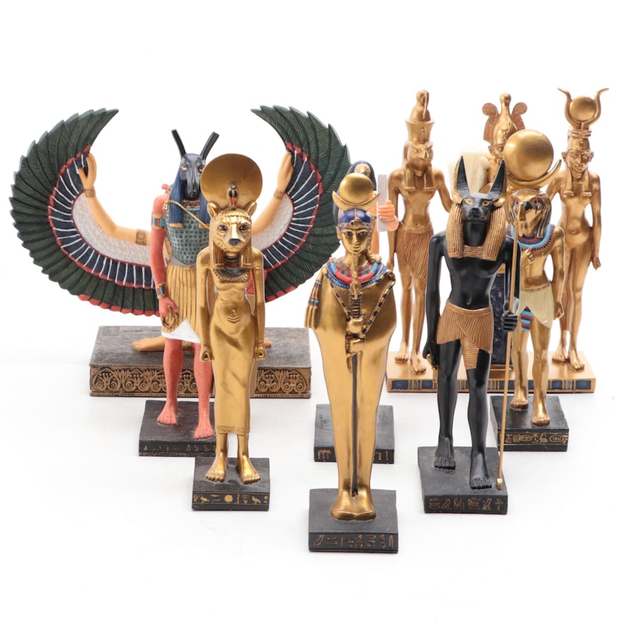 Summit Collection, Other Resin Egyptian Deity Figures With Anubis, Ra, Isis