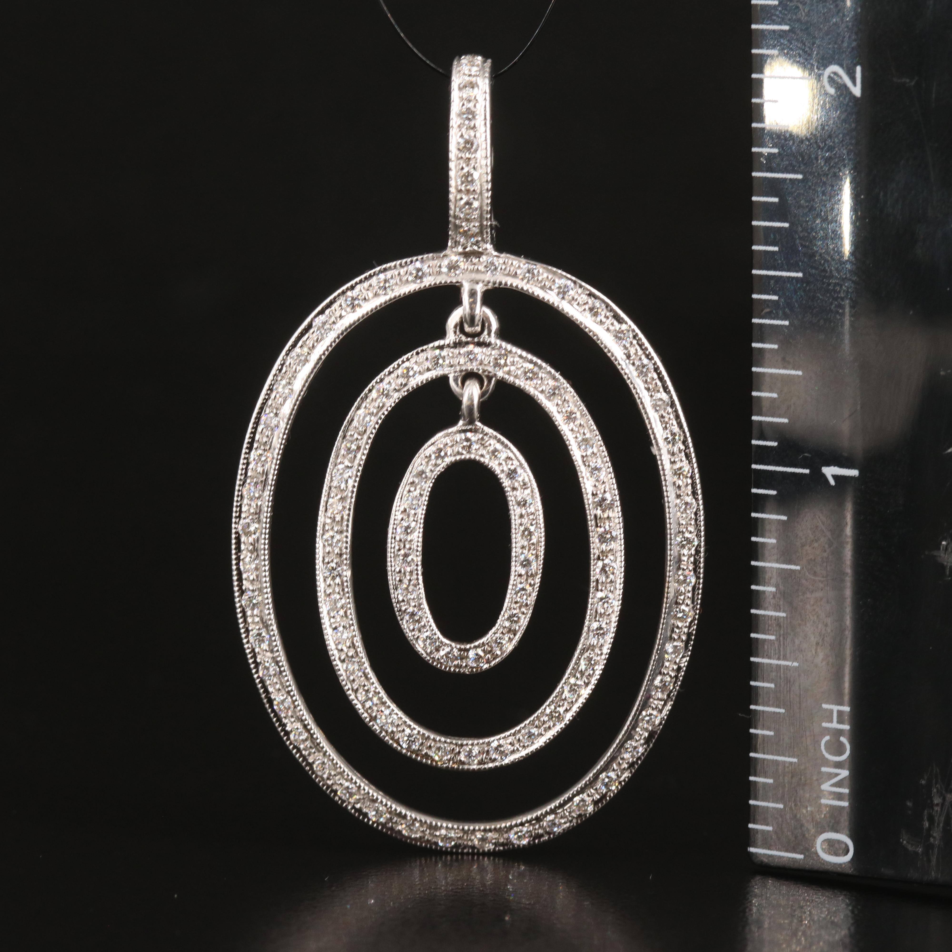 18K 1.09 CTW Diamond Oval Concentric Enhancer Pendant