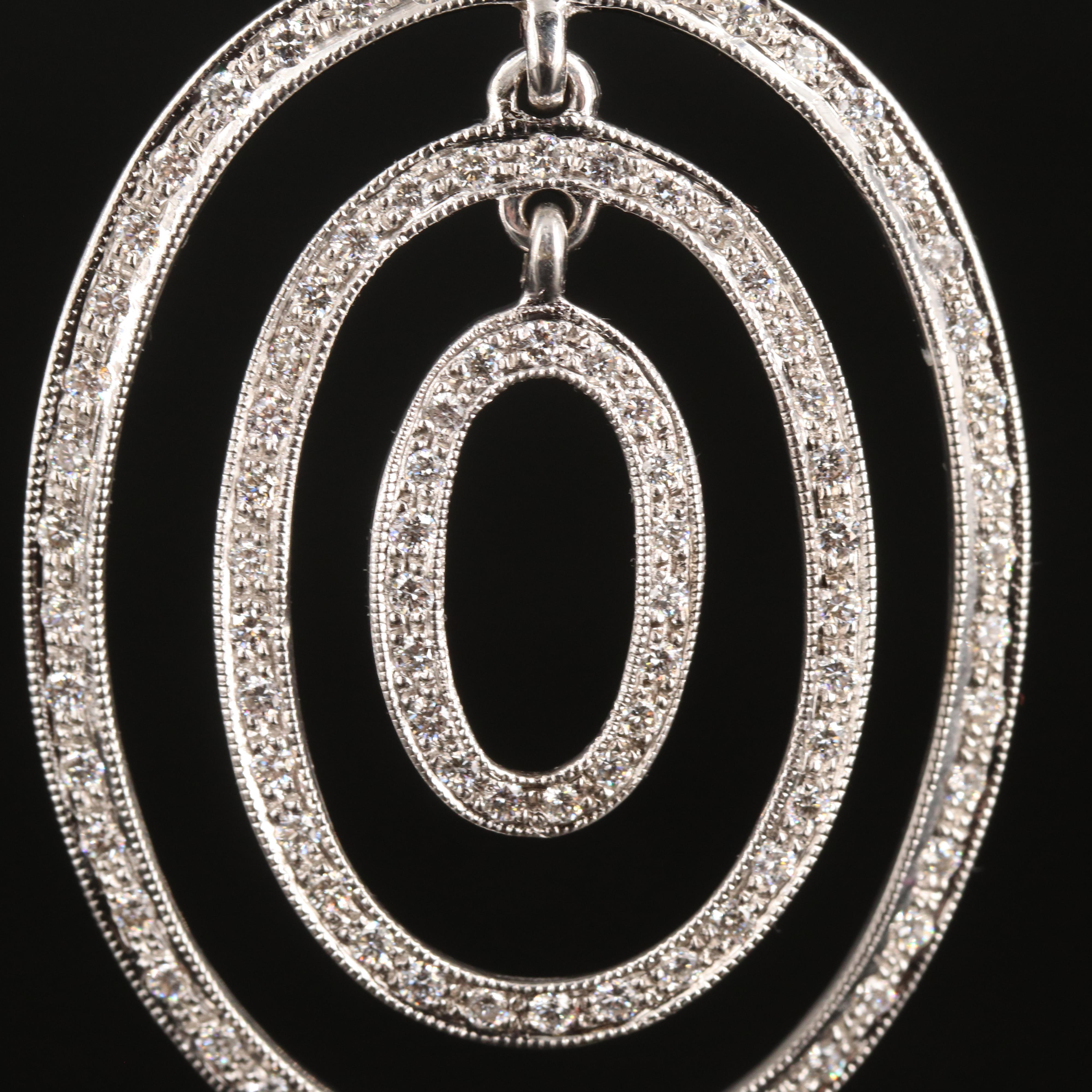 18K 1.09 CTW Diamond Oval Concentric Enhancer Pendant