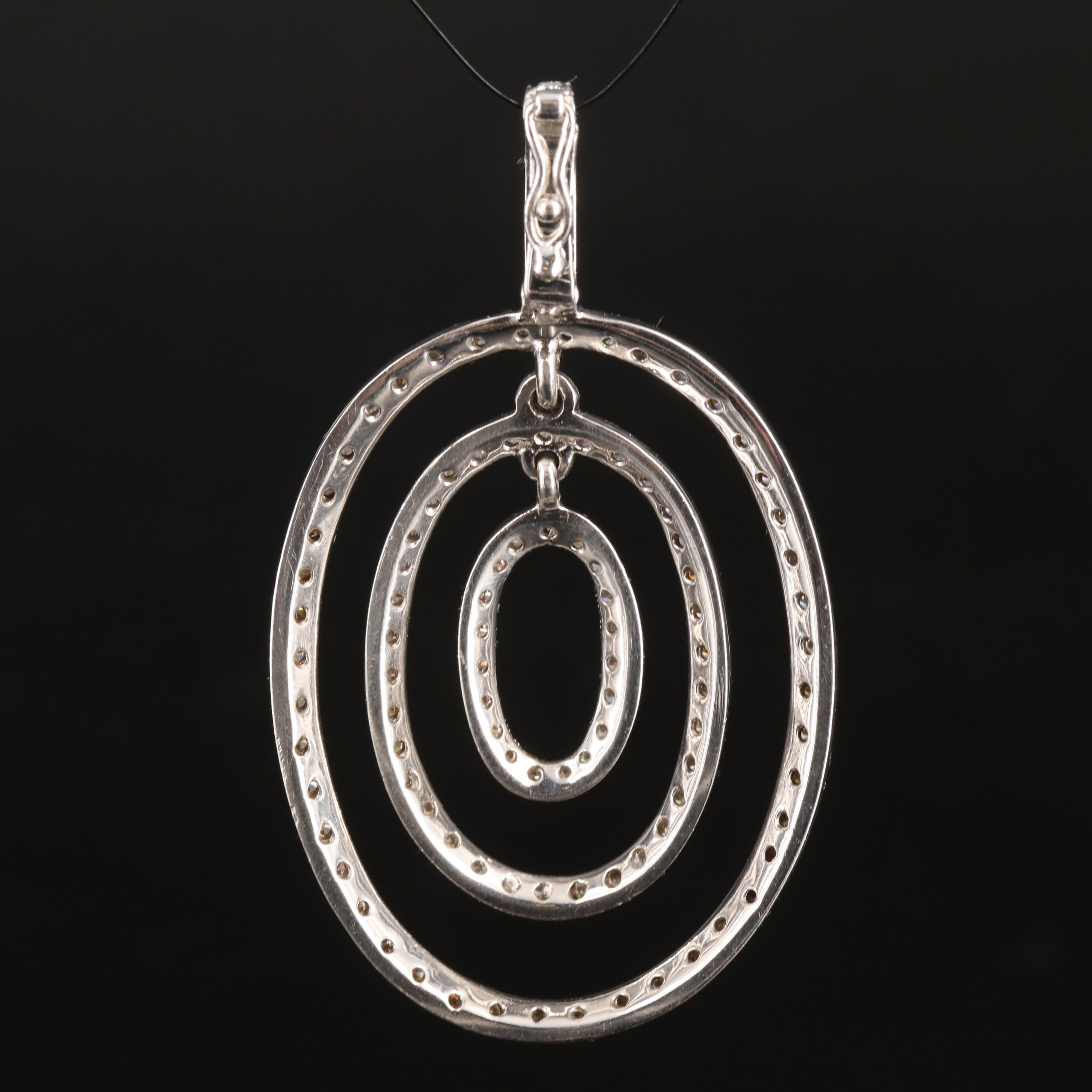 18K 1.09 CTW Diamond Oval Concentric Enhancer Pendant