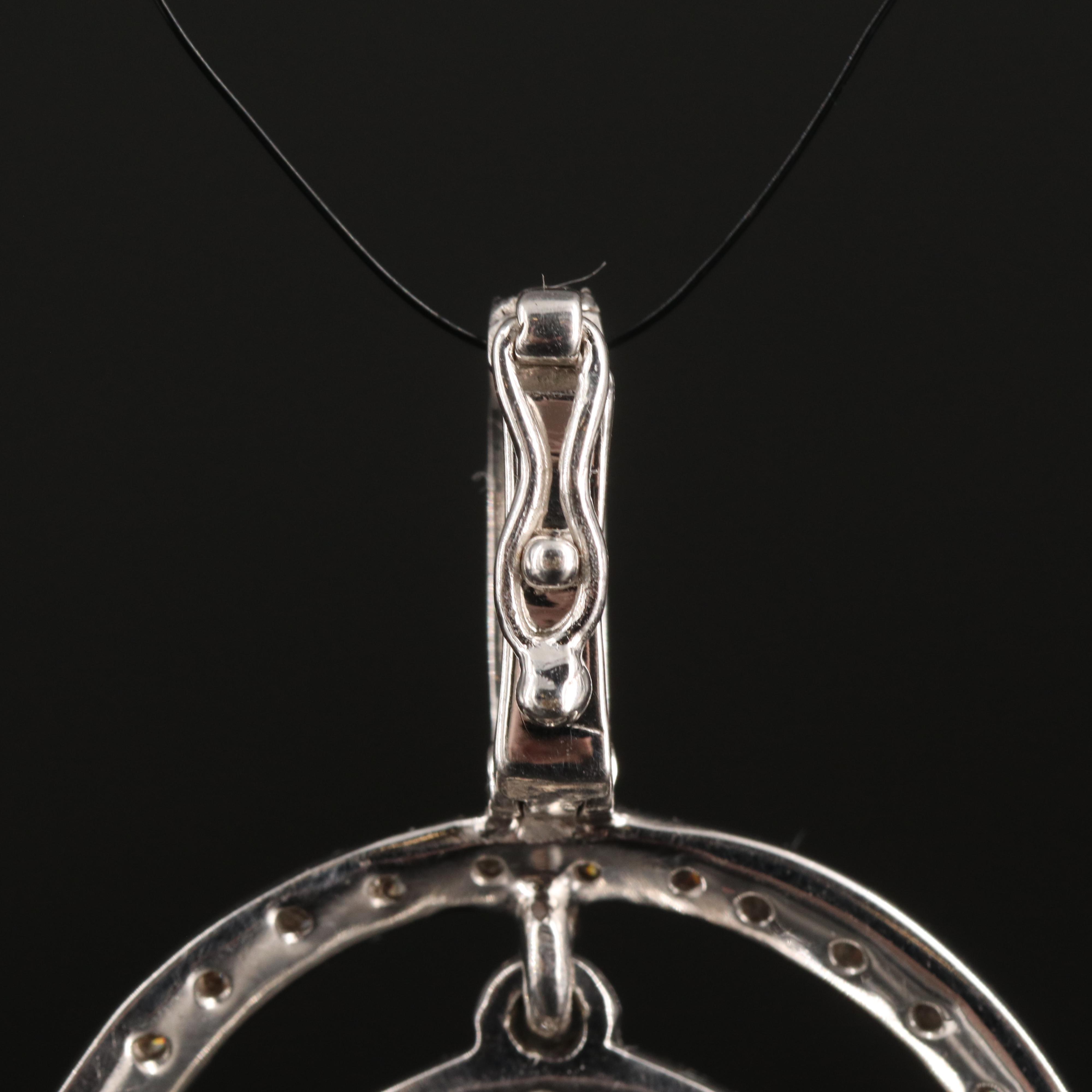 18K 1.09 CTW Diamond Oval Concentric Enhancer Pendant