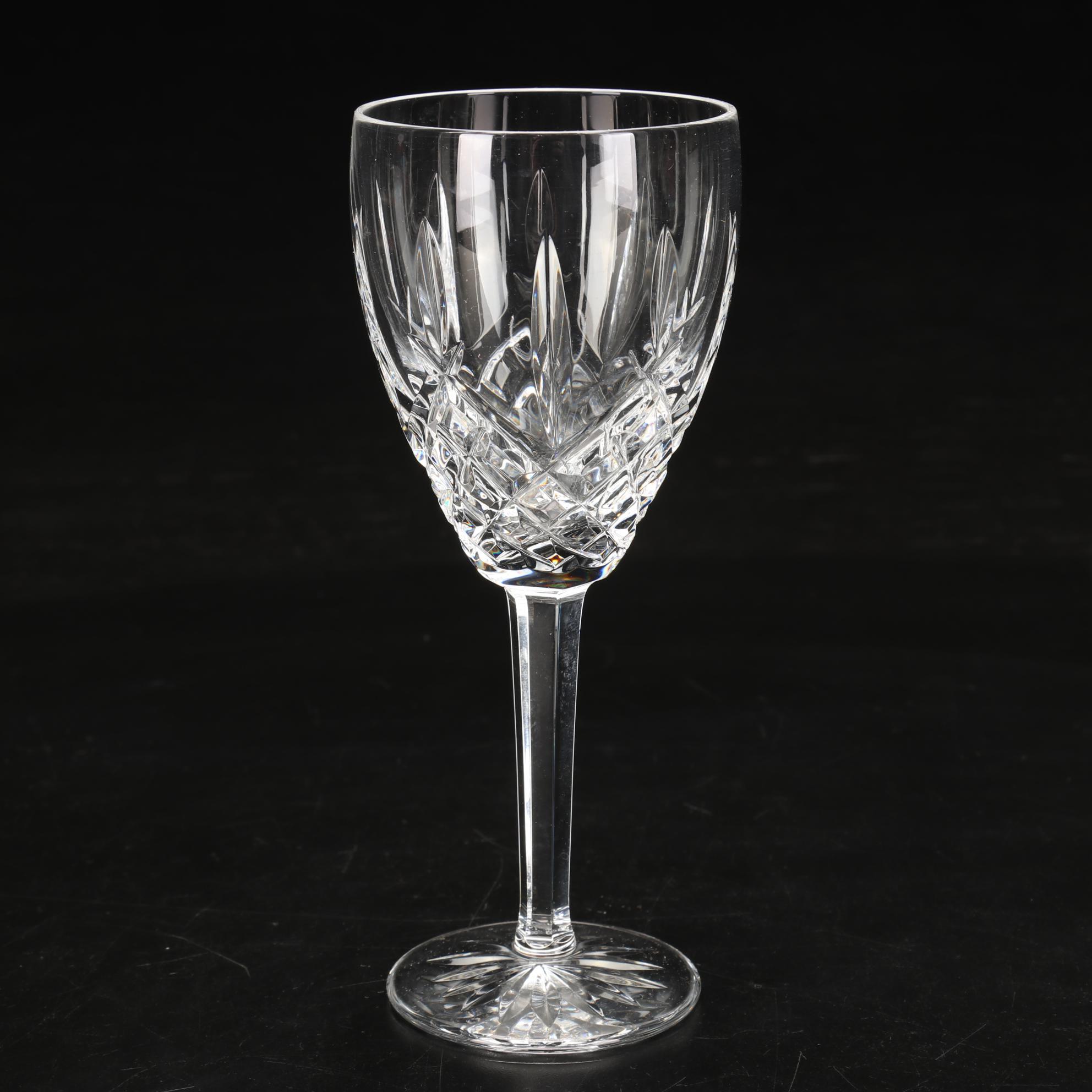 Waterford Crystal "Lismore" Wine Glasses, Late 20th Century