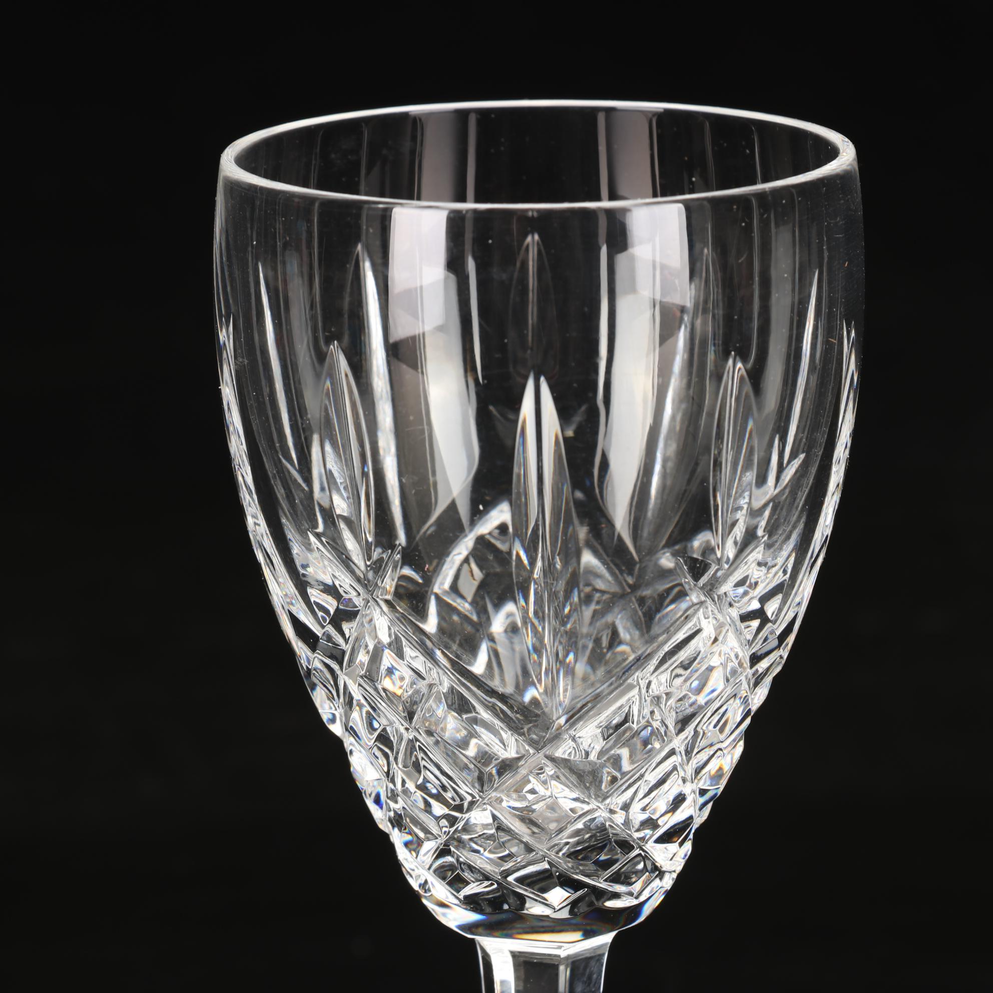 Waterford Crystal "Lismore" Wine Glasses, Late 20th Century