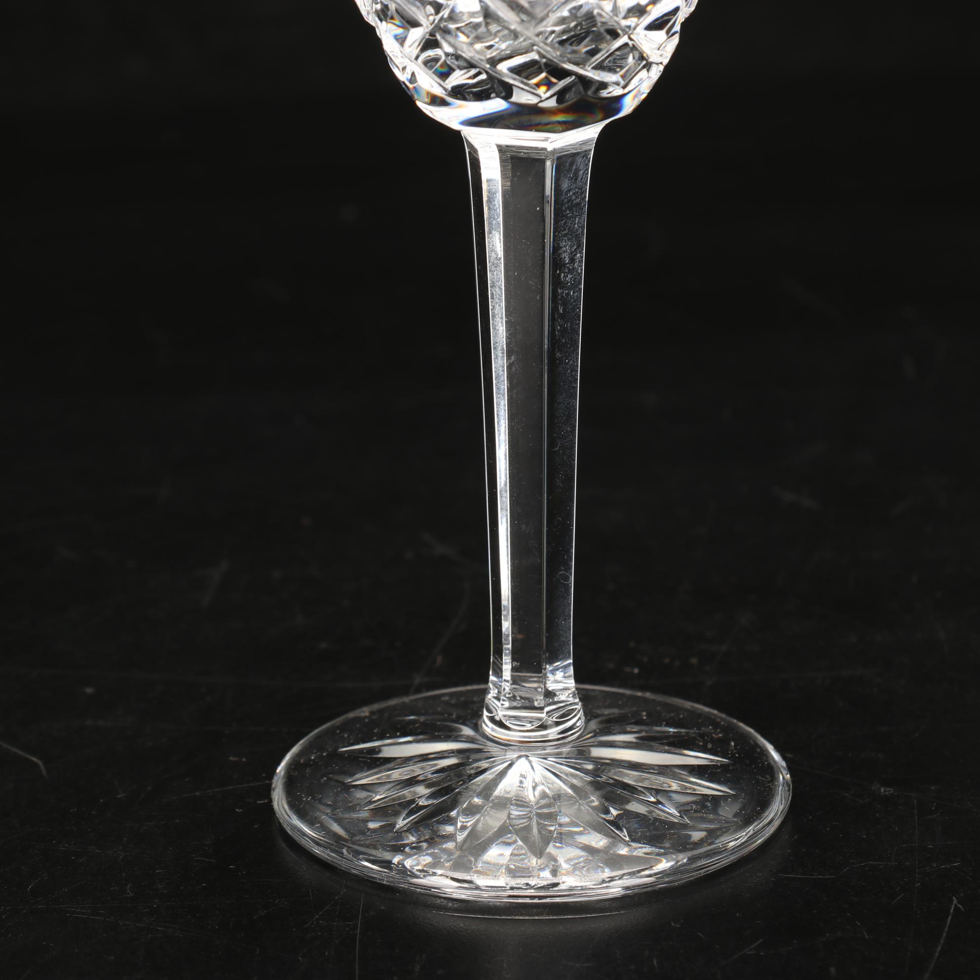 Waterford Crystal "Lismore" Wine Glasses, Late 20th Century