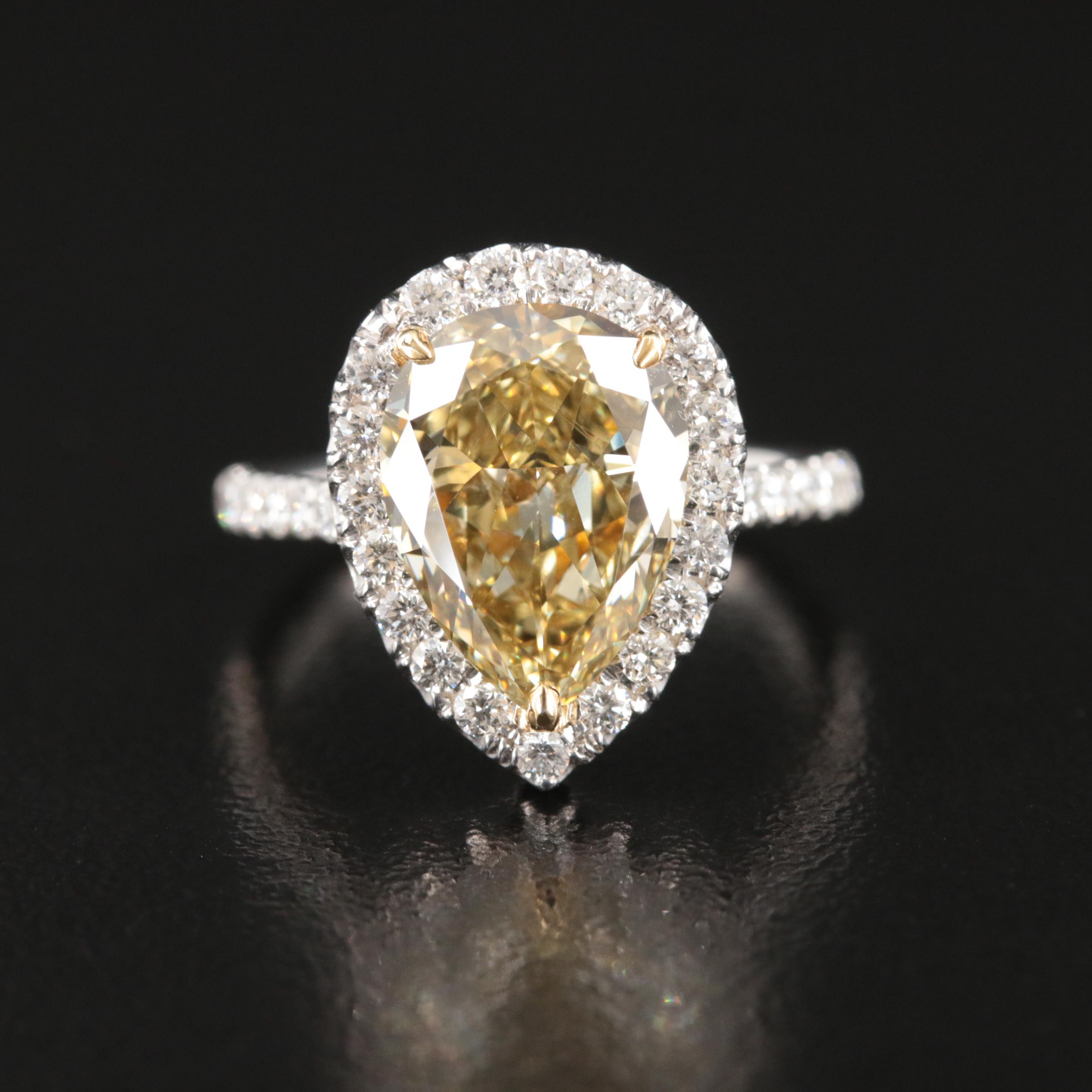 18K 4.25 CTW Diamond Teardrop Ring