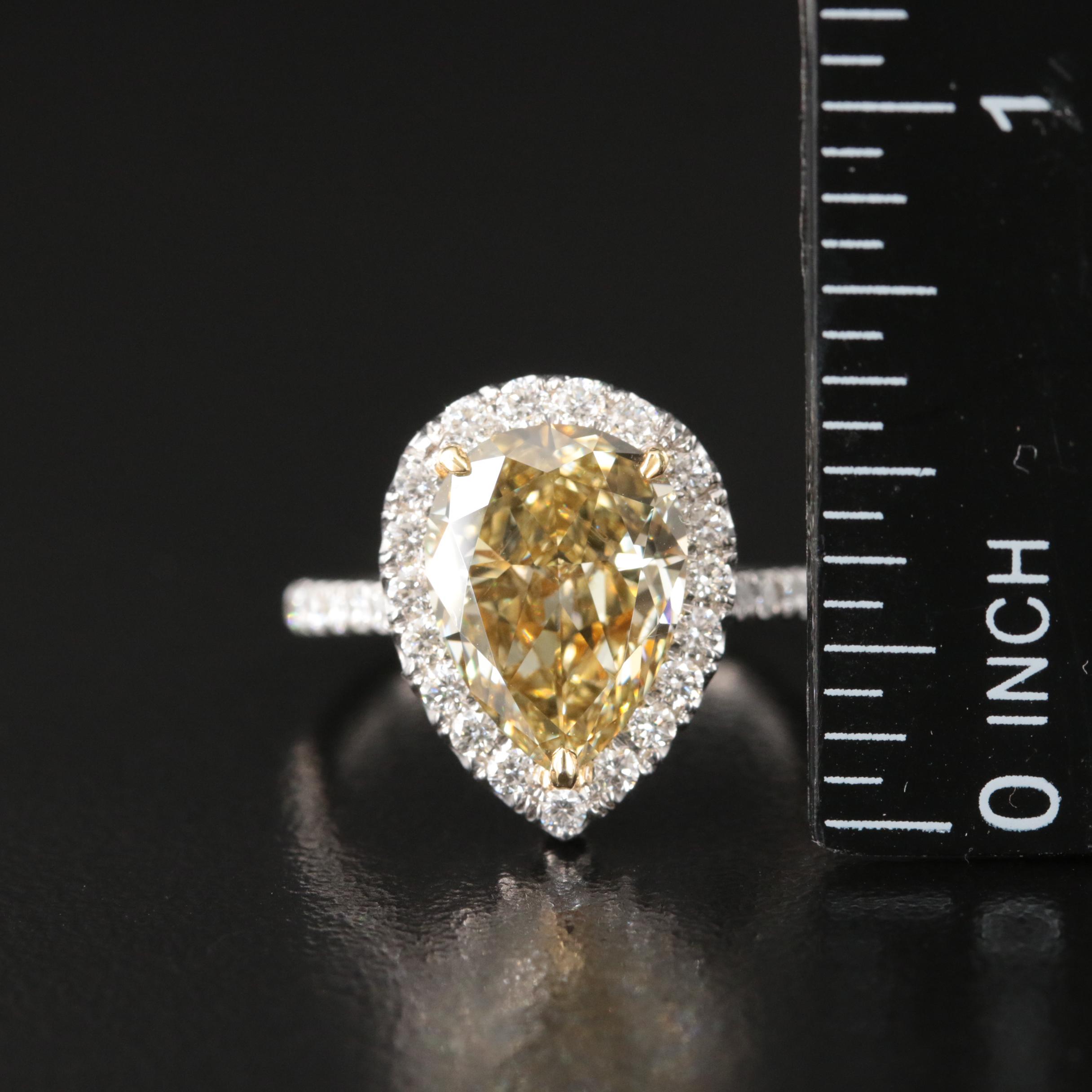 18K 4.25 CTW Diamond Teardrop Ring